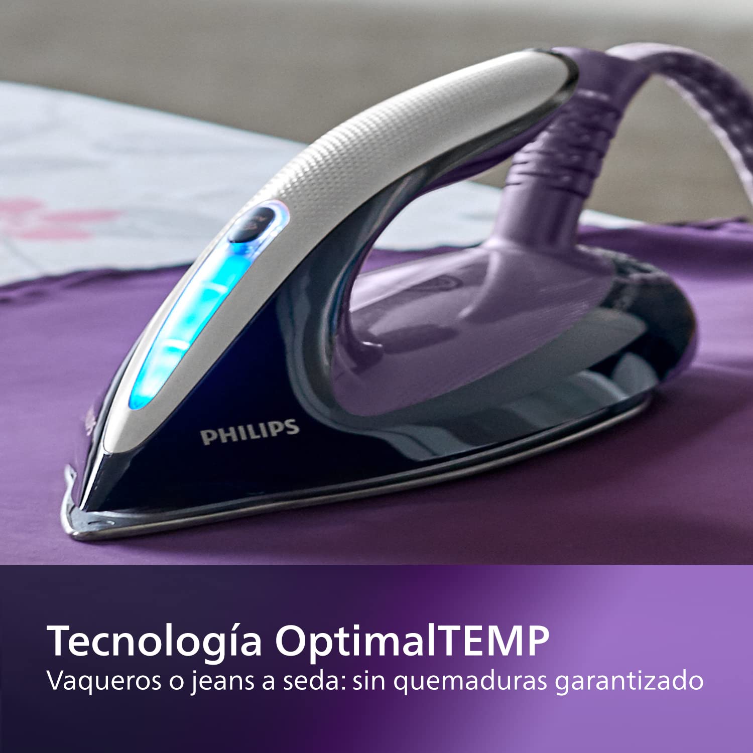 Philips PerfectCare Elite Plus Centro de Planchado a Vapor – Golpe de Vapor de hasta 550 g, OptimalTEMP, Vapor Silencioso, Depósito 1,8 L, Easy De-Calc, Liviana, Sin Riesgo de Quemaduras (GC9675/80)