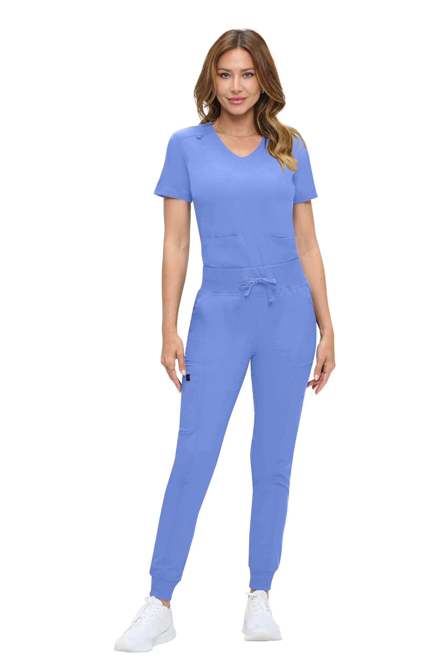 Natural Uniforms Womens Ultra-Soft Luxe Stretch Jogger Scrub Set with Regular and Petite Sizes