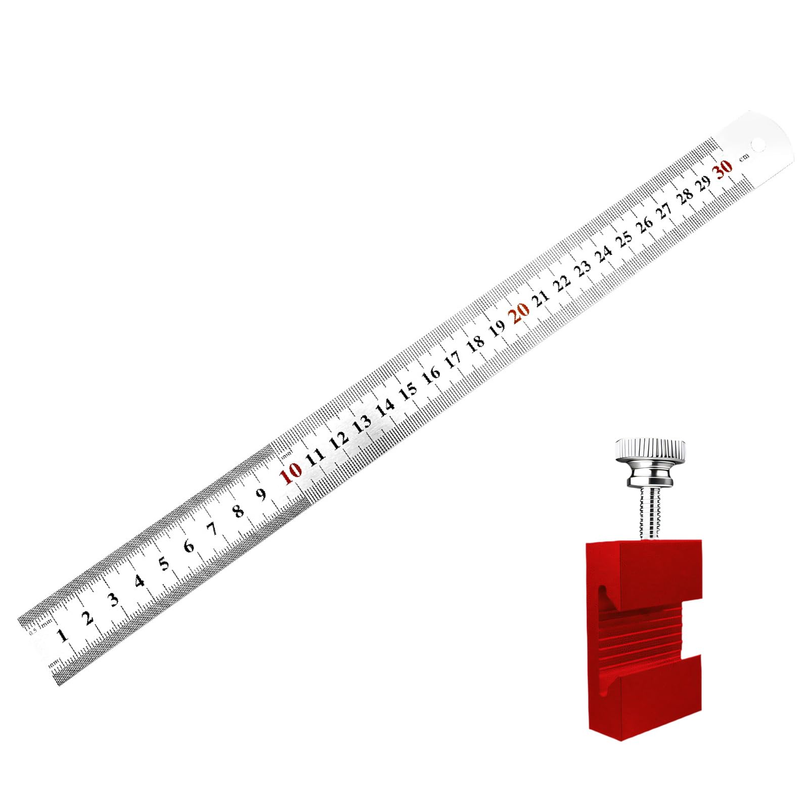 Limtula Red Woodworking Marking Ruler With Multiple Scales And Hanging Hole Woodworking Marking Ruler