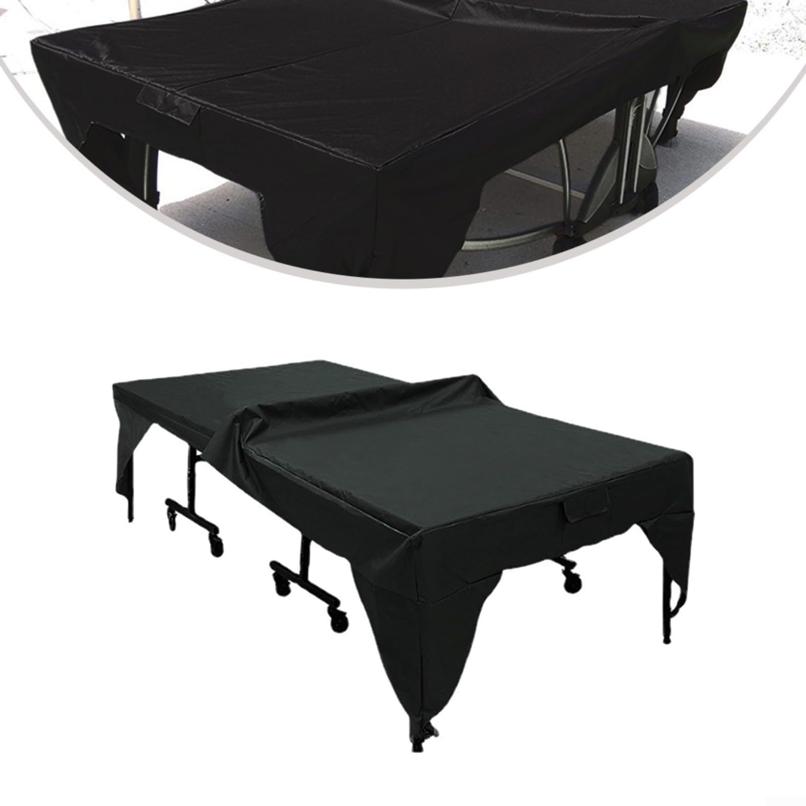 Housse de table de tennis de table avec revêtement argenté - 280 x 153 x 73 cm - Résistante aux intempéries et à la poussière - Pour terrasse