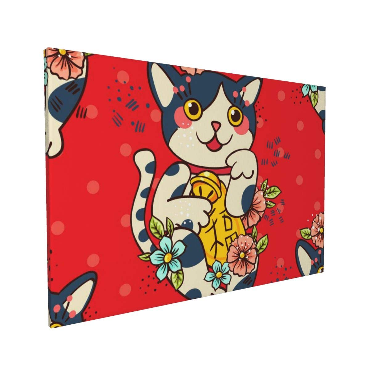キャンバス油絵 専用 花冠をつけた美しいオレンジトラ猫さん 陽気な