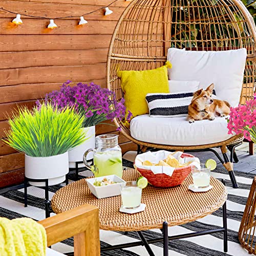 20Pcs Artificial Grasses Fake Wheat Grass Outdoor Uv Resistant Plants Faux Plastic Plants Garden Porch Window Box Décor (Grass) #TOP4