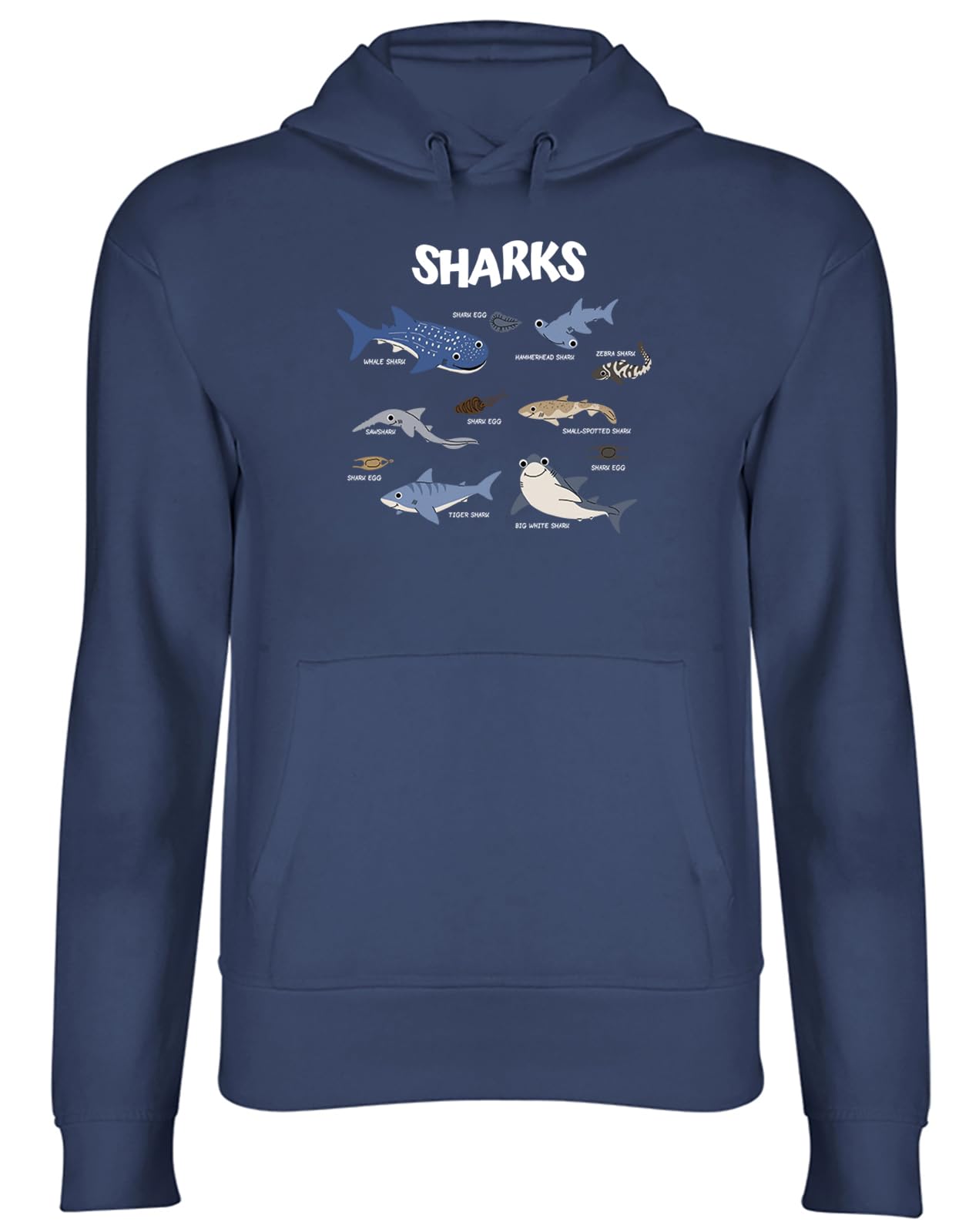 Sharks of the World Collection Sea Ocean Fish Hoodie Unisex Hoody Hooded Top