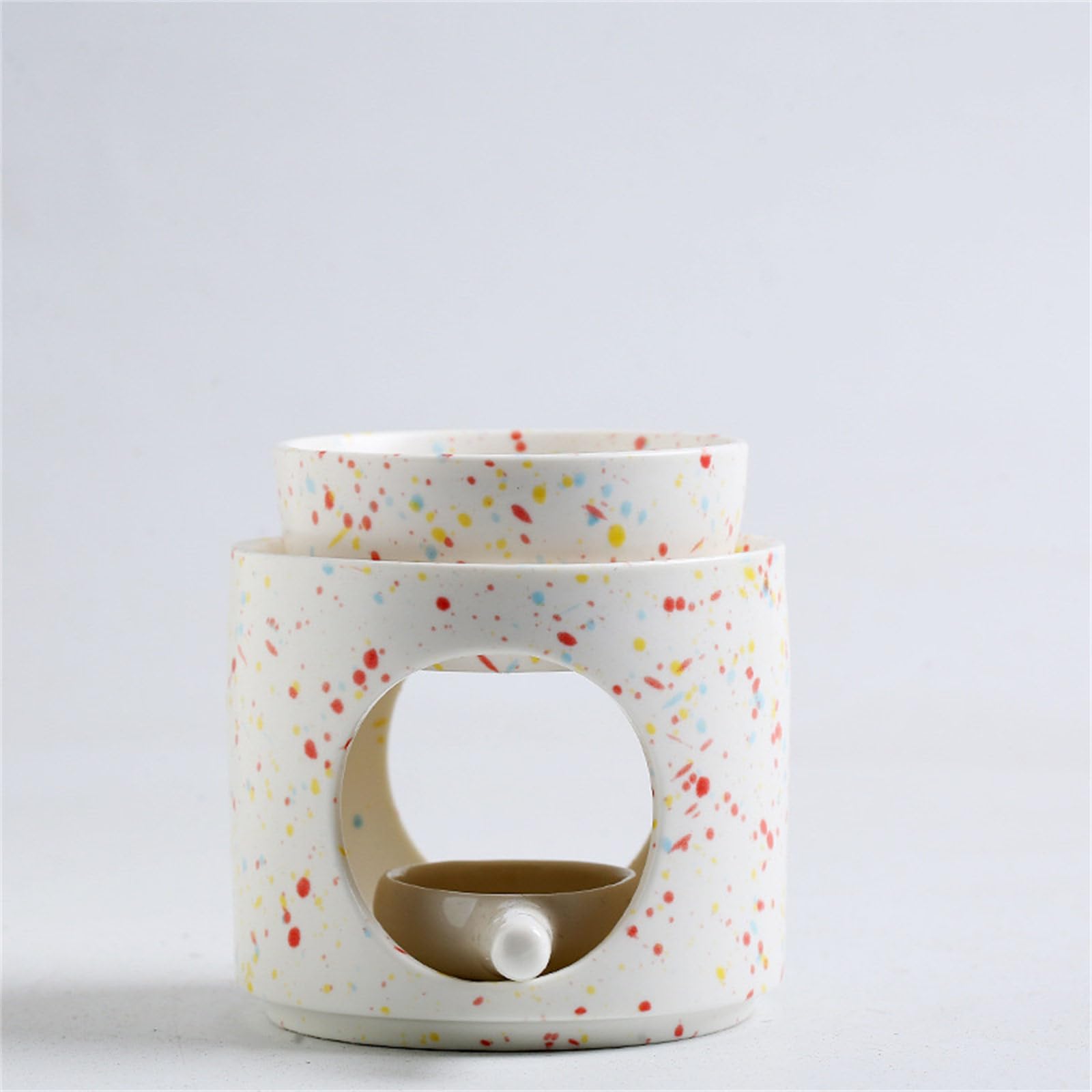 Aromatherapie-Brenner, Teelichthalter und abnehmbare Schale for Duftdiffusionen(Black Dots)