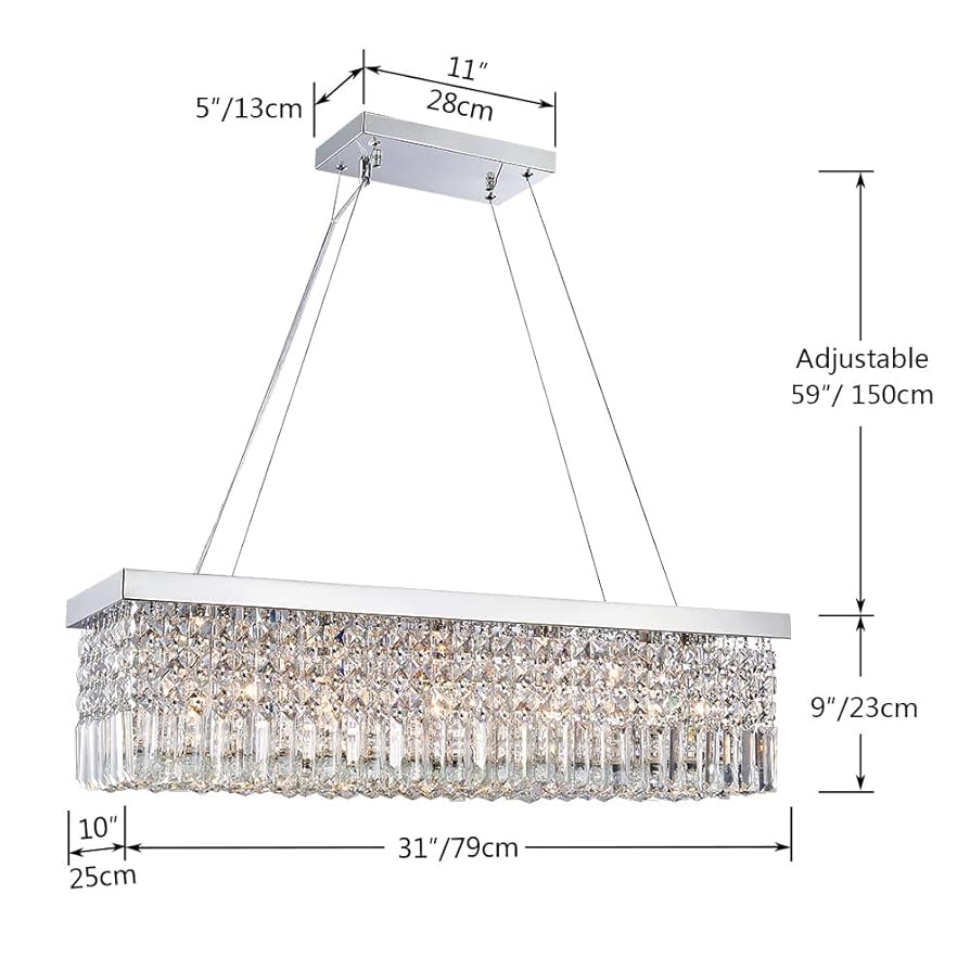 s⭐︎y Saint Mossi 5-Lights K9 Crystal Chandelier for Dining Room