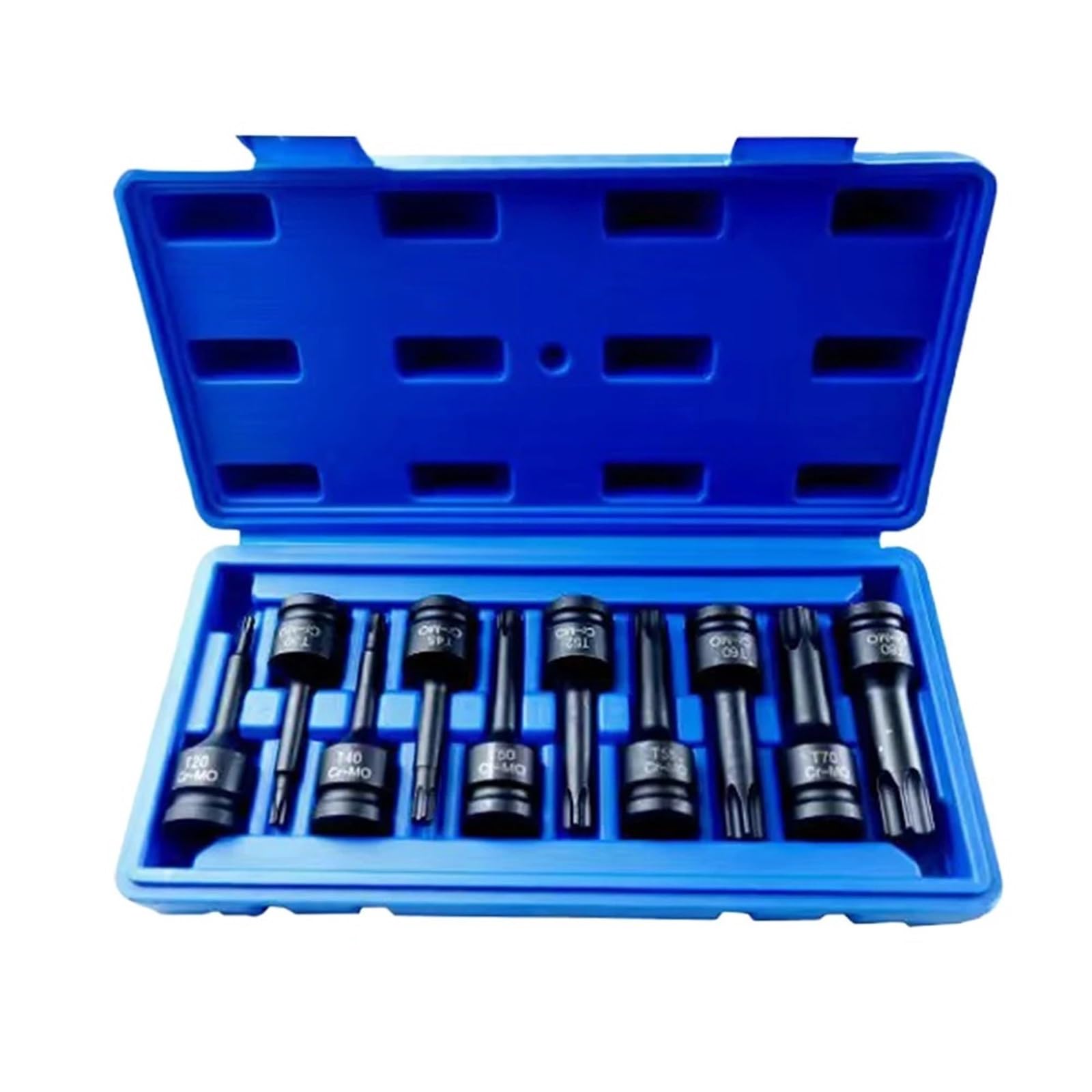 10 sztuk 1/2 Cal napęd udarowy Torx Star Bit zestawy gniazd T20-T80 zestaw bitów metalowe narzędzia ręczne Zestaw przedłużek