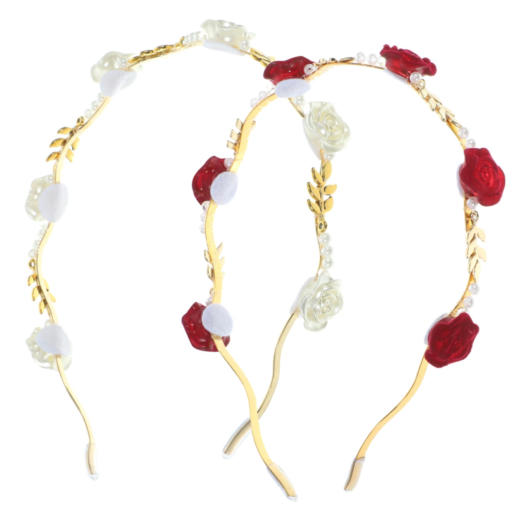 ABOOFAN 8 Piezas Diadema De Rosas Diademas Con Cuentas Diadema De De Diamantes De Imitación Joyería De La Flor Tocado De Cristal Diademas De Metal Plateadas Doradas