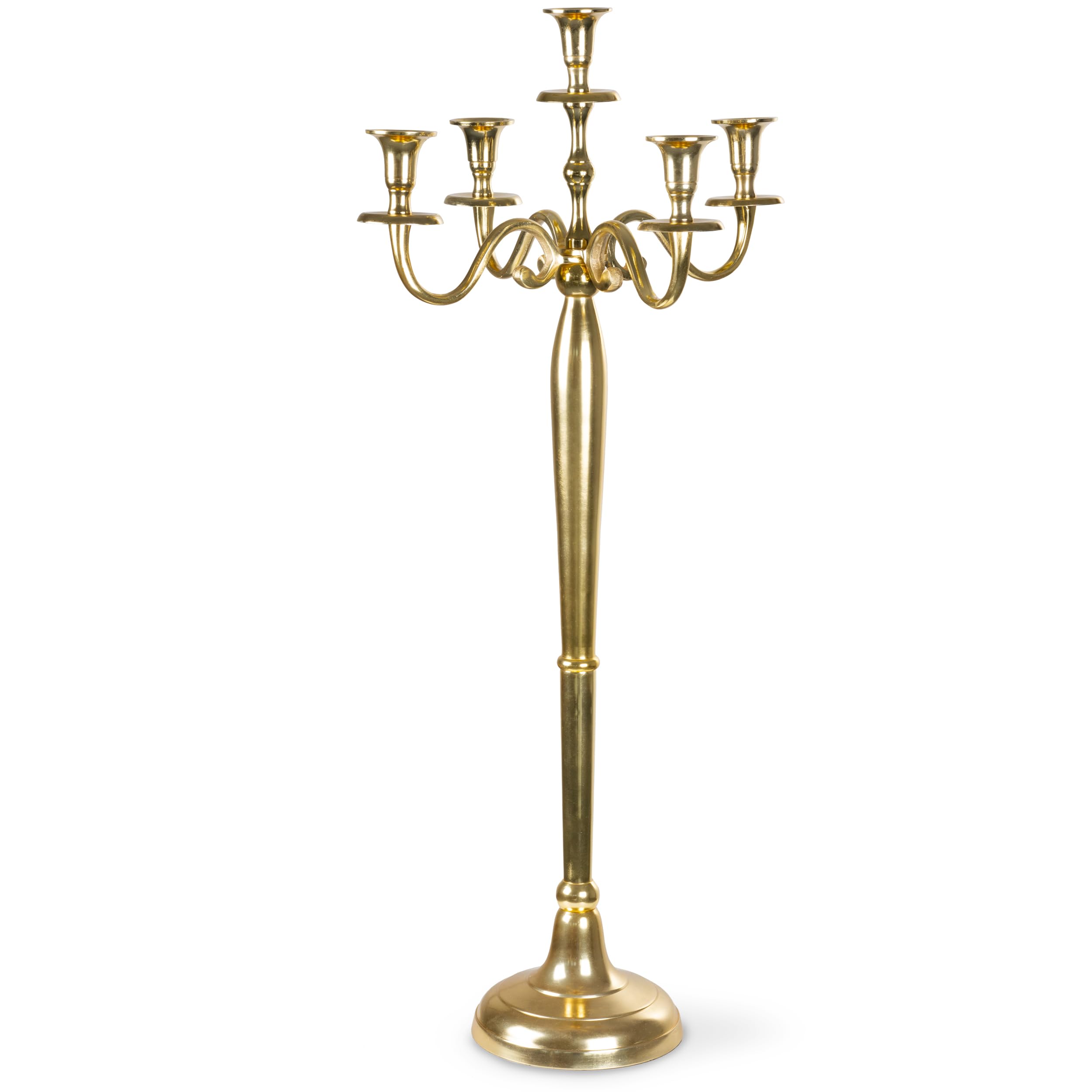Gräfenstayn Candelabro portacandele 1, 3 o 5 Bracci - Varie Misure - candelabro Color Argento, Nero, Bianco od Oro (XL, Oro)
