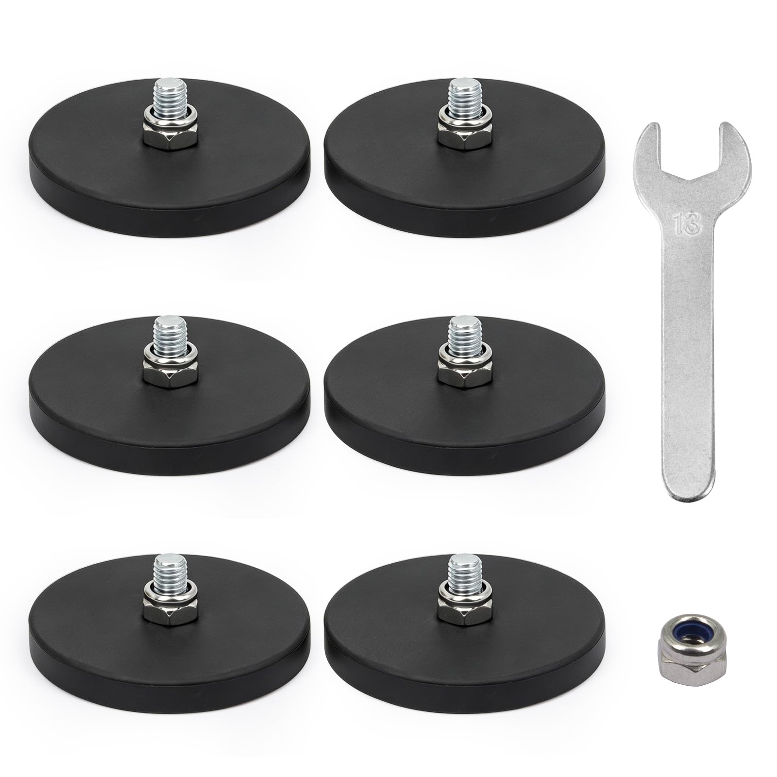 Rubber Coated Magnets, Heavy Duty Waterproof Magnetic Mount for Lights, Tools, Signs, Cameras, Garage, Workshop and Outdoor Use,12Pack — Amazon image 7