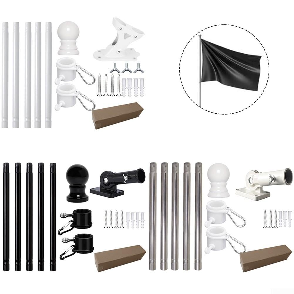 Kit Bandiera 189cm Acciaio Parete Kit Bandiera 189cm Acciaio(Black)