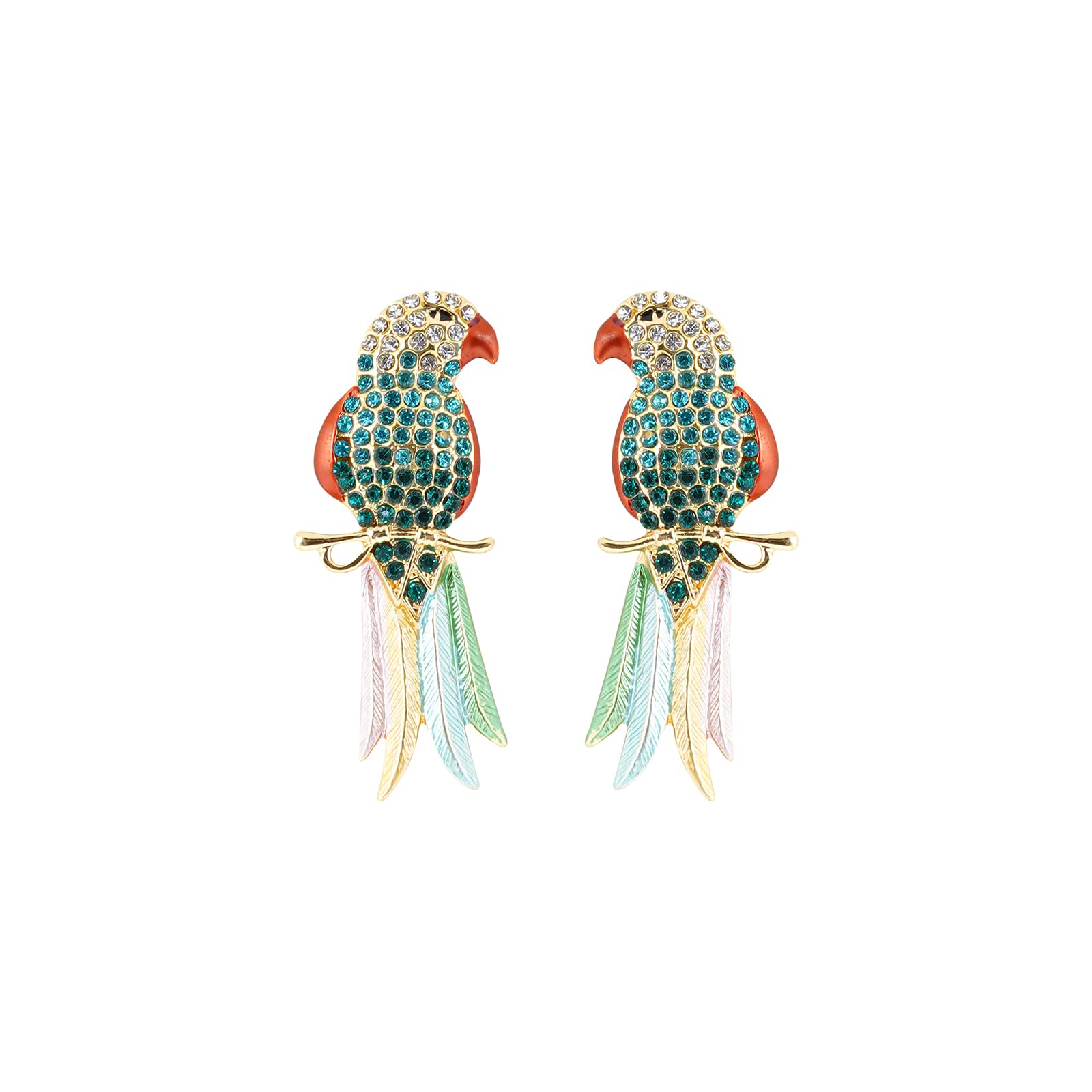 joker & witch Women Peeki The Parrot Green Earring-picture-5
