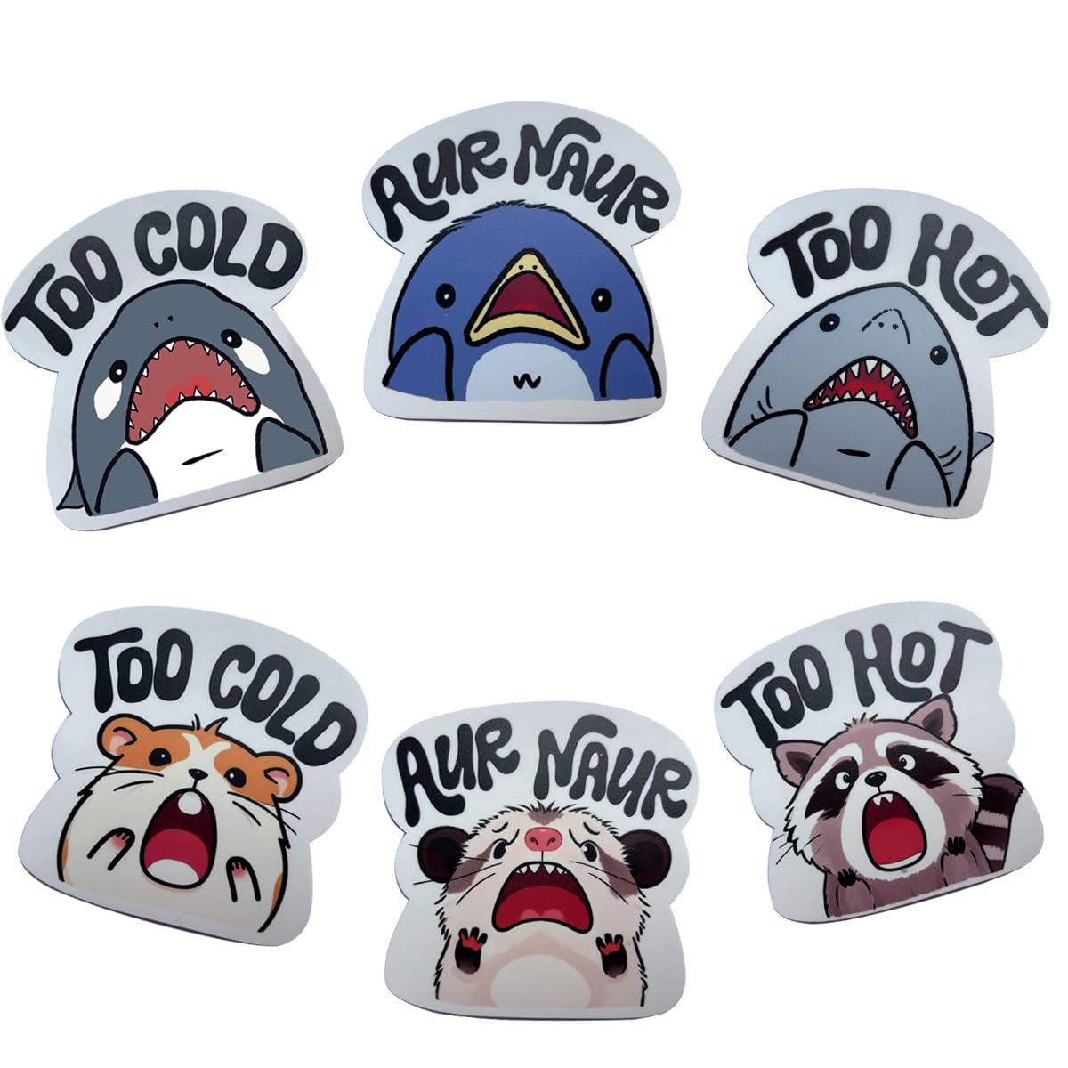 Cute Coasters Set of 6, Non-Slip Silicone Animal Funny Coaster, Hot Cold Beverage Drinks Coffee Cup Coasters, Non-Stick Washable Cup Mat for Desk