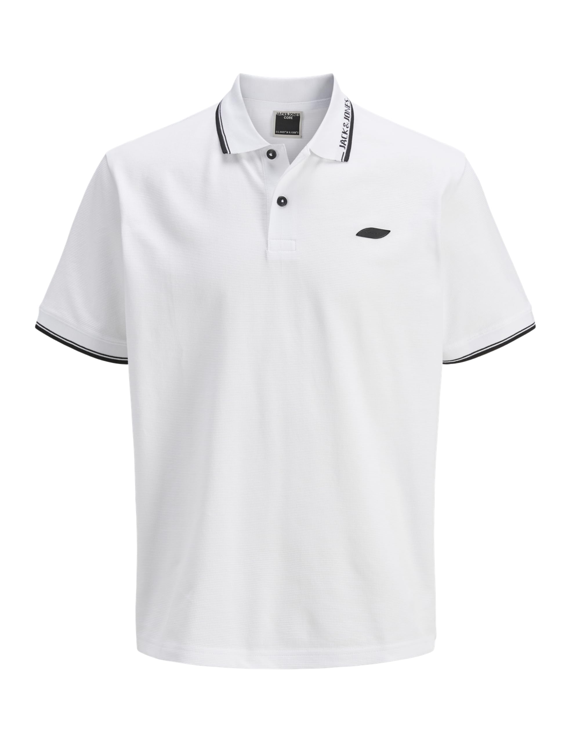 JACK & JONES Men's Jcopacer Jacquard Polo SS, Bright White, L