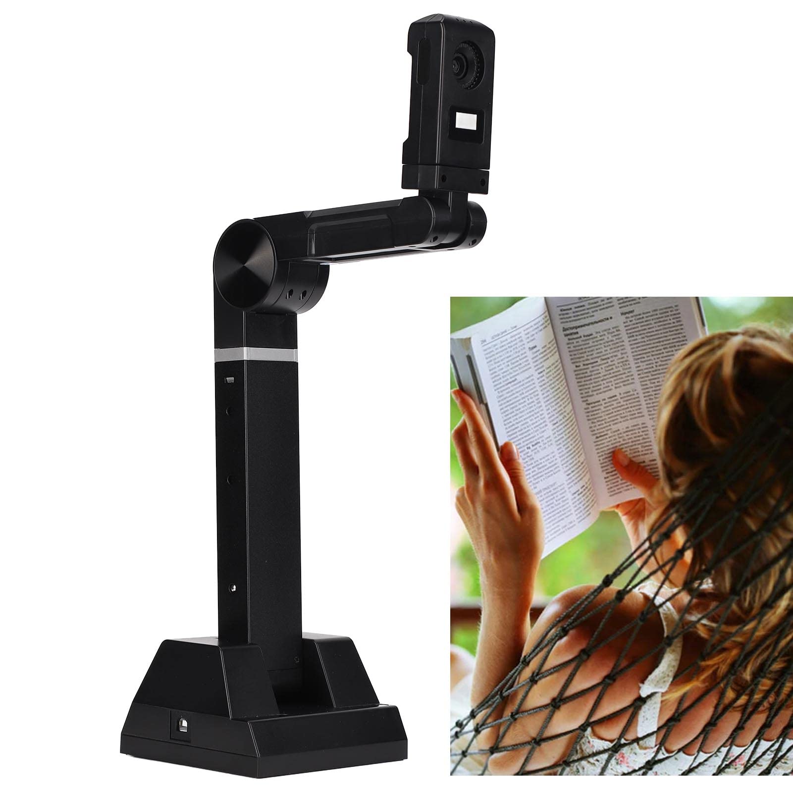 ASHATA Scanner per Fotocamera per Documenti, Scanner per Documenti Portatile da 8 MP con Riconoscimento Multilingua OCR, Scanner per Documenti Smart USB, per Insegnanti, Avvocati, Amministrazione
