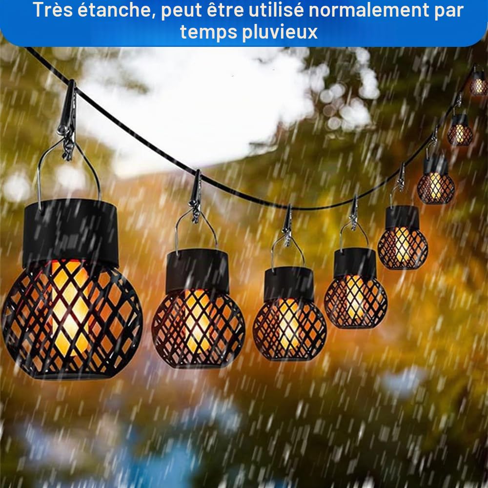 8 Pièces Lampes Solaires Suspendues,Petites lanternes LED à suspendre IP65 Étanche,Lanterne Solaire de Jardin,Lumière Solaire Extérieur Suspendue,Solaires Lanternes pour Patio Terrasse Cour Table Fête
