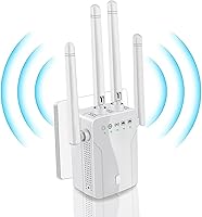 Fululuer WiFi Extender Signal Booster: Long Range Repeater Up to 45+ Devices, 300Mbps Quick Setup for Home