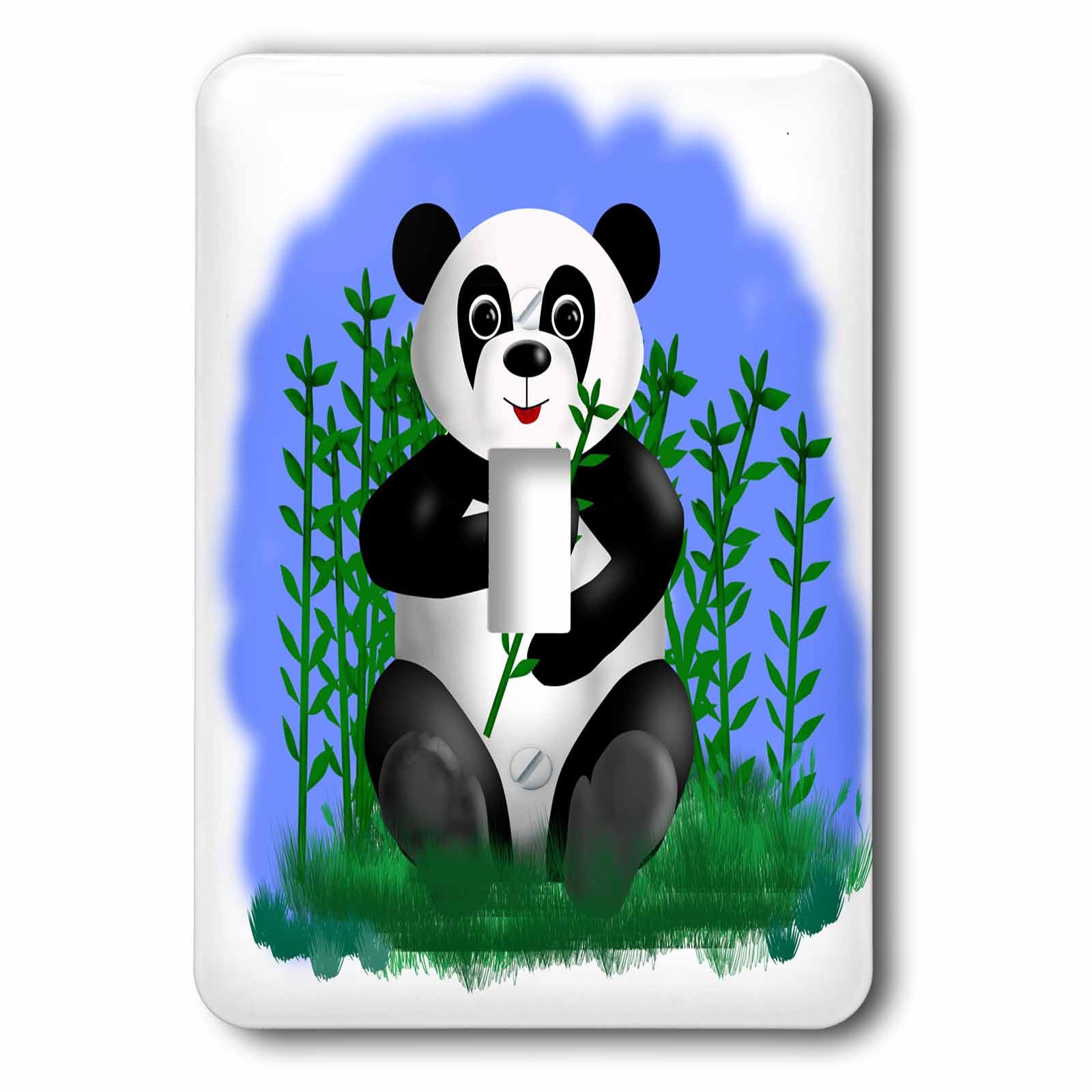 Interrupteur à bascule panda en bambou, plaque murale décorative unique