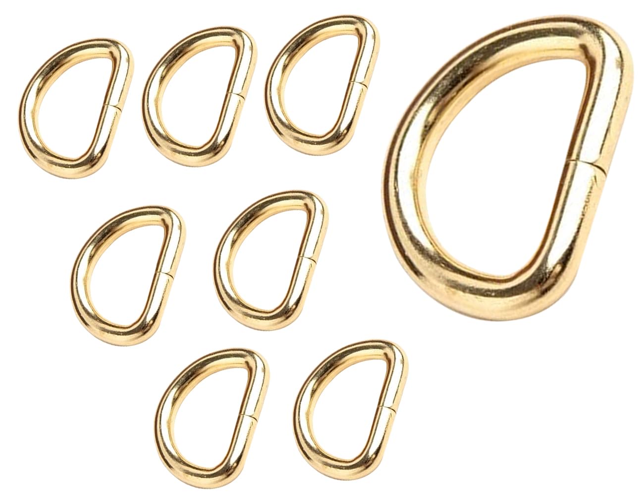 KAPSING 8 Stück Metallring Gold D Ringe Wirbelkarabiner Ring D Ringe 20mm Schlüsselverschlüsse Gürtelschnalle Nähen Schultergurt-Ersatzteile für Handtasche Rucksackgurte