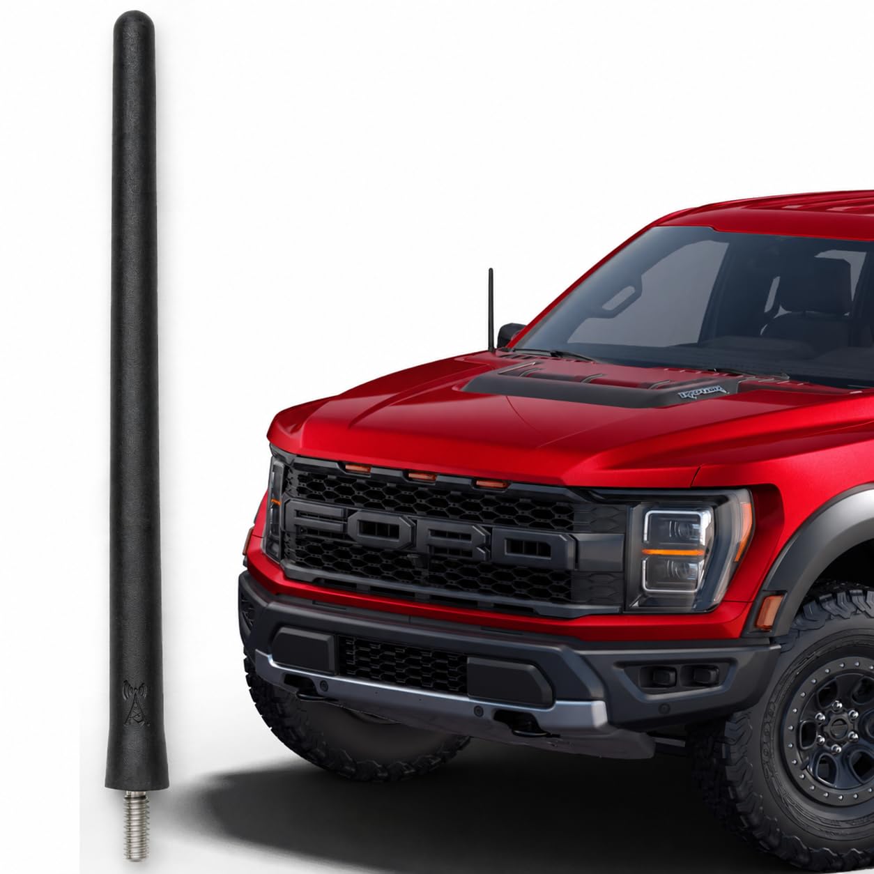 AntennaMastsRus Antena corta de goma para Ford F-150 (2009-2026) - Bronco (21-26) rosca inoxidable de EE. UU., accesorio de camión de 6 3/4 pulgadas, apto para lavado de coches, fácil instalación