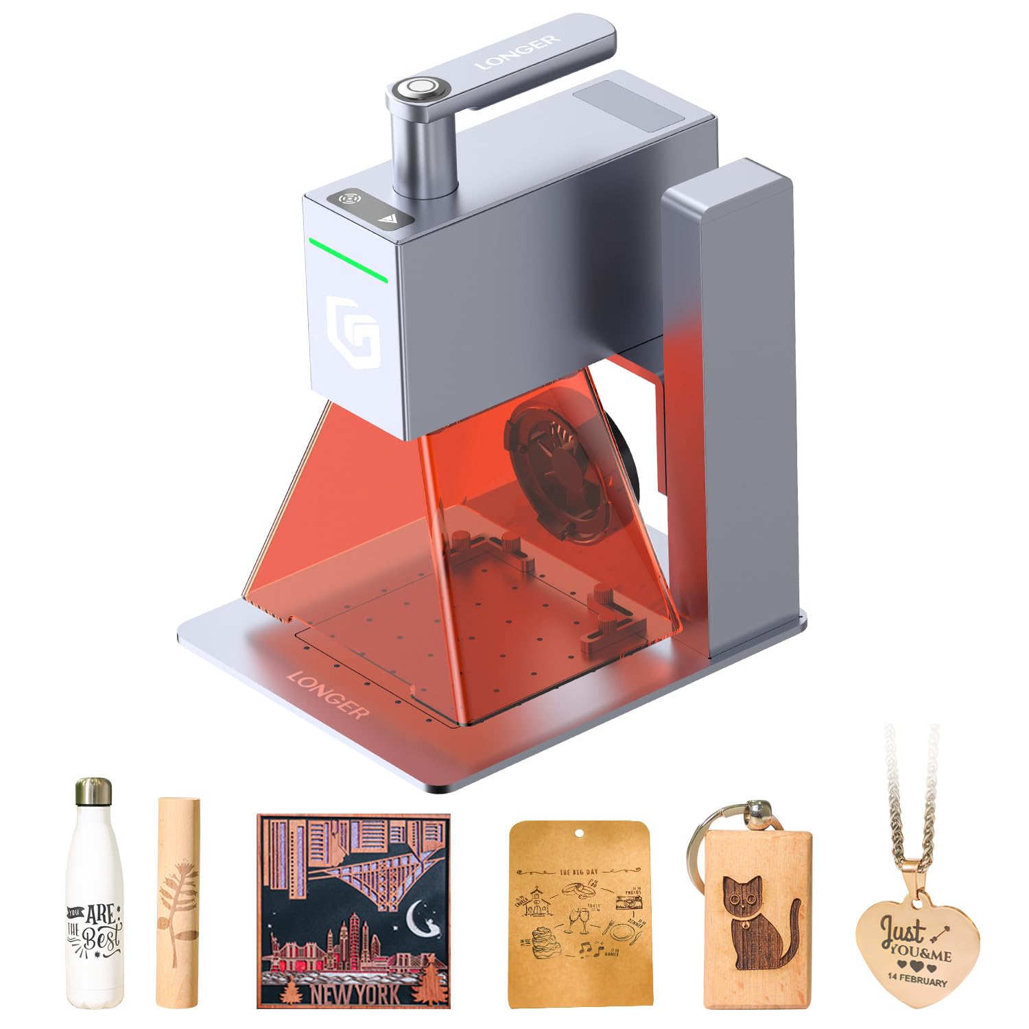 Longer Nano 6 W incisore laser portatile, 0,05 mm di precisione, 5000 mm/S, macchina per incisione laser, strumento da taglio incisore fai da te per legno, acrilico, pelle, tessuto, metallo, ceramica