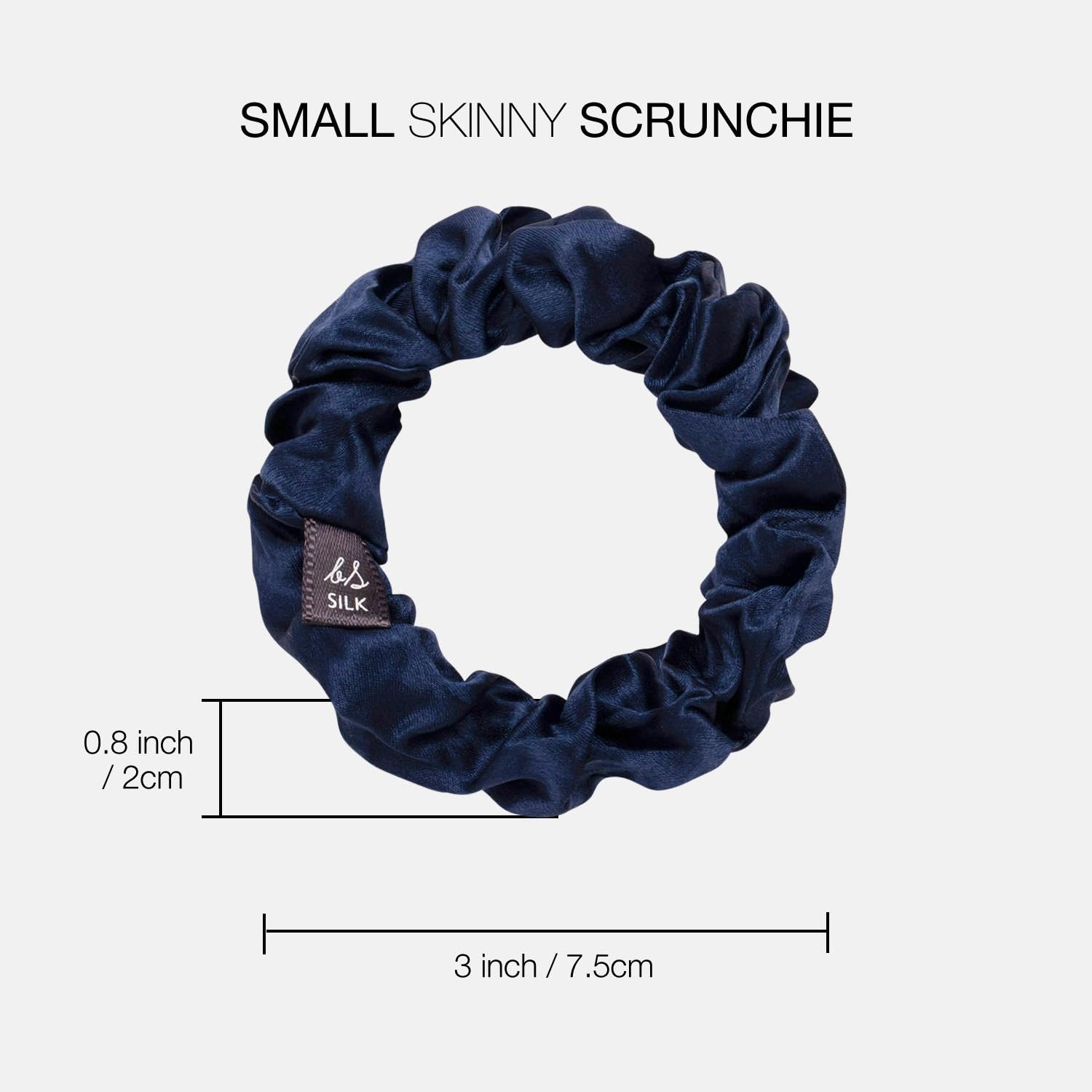 Basic Sense 3 PCS Pure Mulberry Silk Scrunchies for Women, Navy, 3 count (Pack of 1) - Image 4