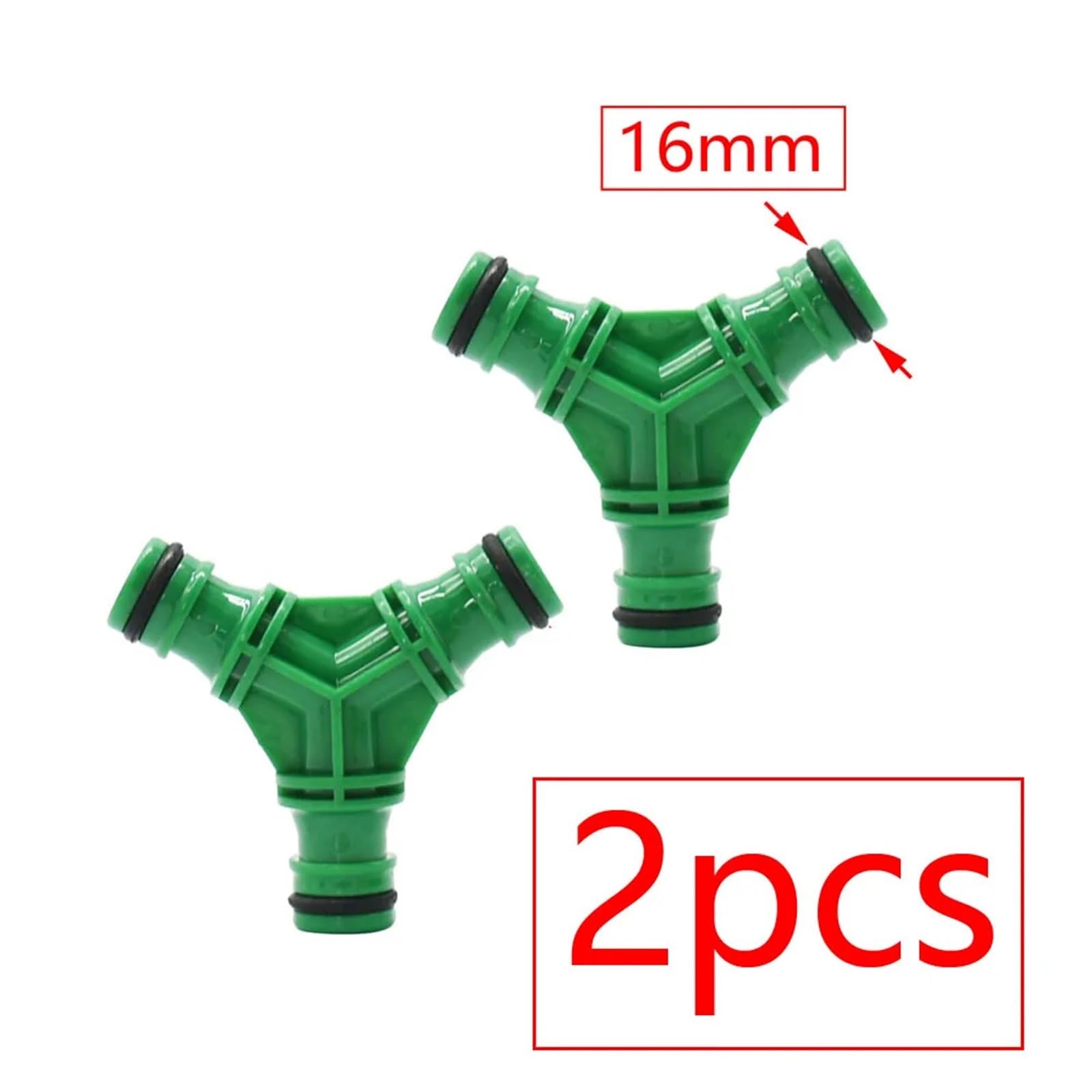 Conector en Y de 16 mm de 1/2 3/4 pulgadas de 2/3 vías para grifo de jardín, divisor de agua con válvula de riego rápido (verde)
