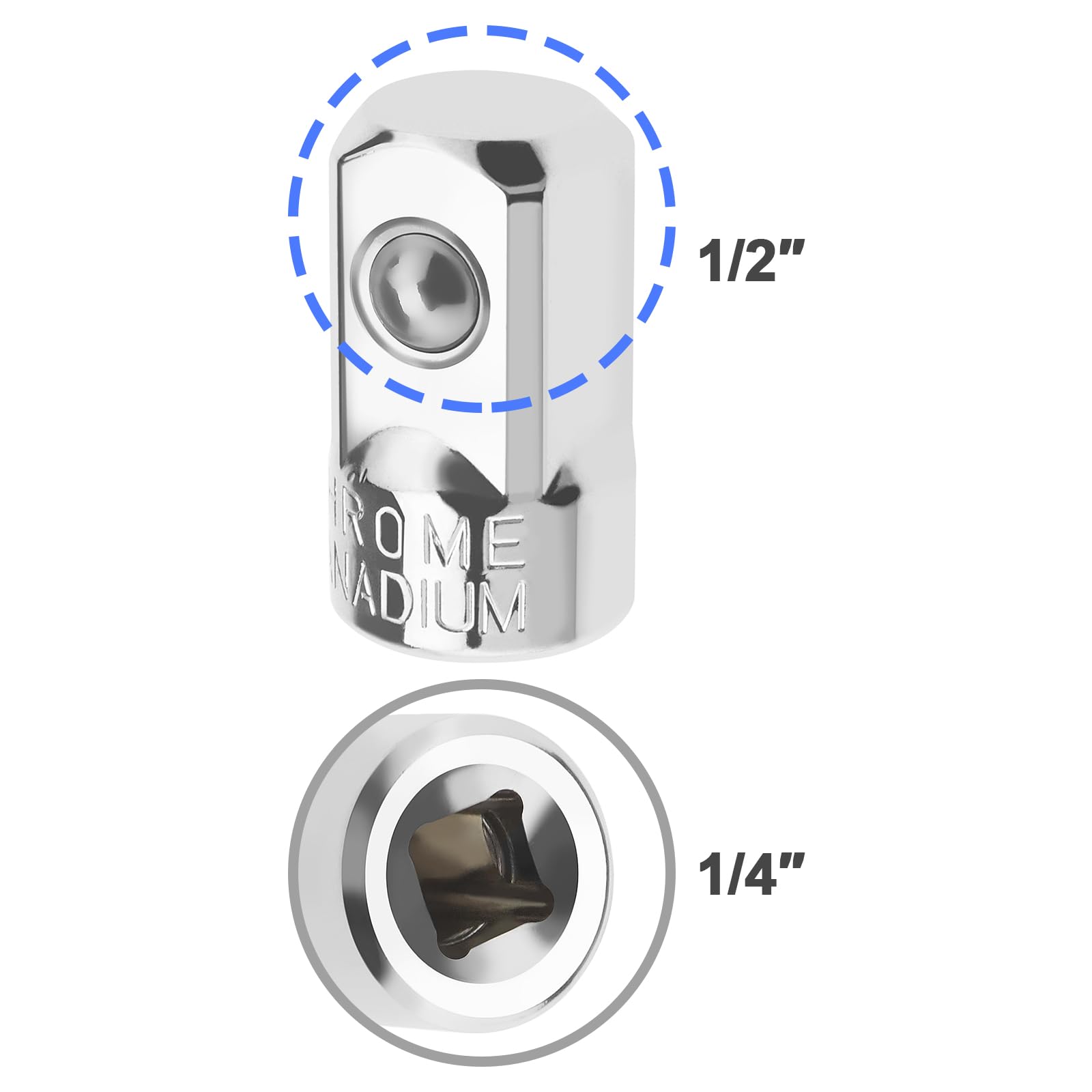 2 Adattatori Da 1/4" Femmina A 1/2" Maschio - In Acciaio Cromato | Per Chiavi E Cricchetti - Foto 13