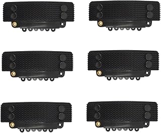6 Pcs Stickable Wig Clips U-Shape Snap Clip 32mm 6-Teeth Hair Extensions Clips for Fixed Wig Windproof Strap (Black)