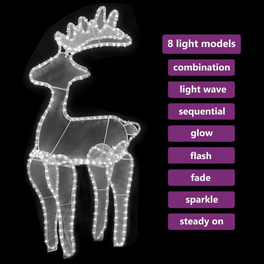 led-lichterketten,lichterkette draht batterie,batterie lichterkette,Rentier Weihnachtsdekoration mit Mesh 306 LEDs 60x24x89 cmGeeignet für Patio, Schlafzimmer, Wohnzimmer, Weihnachten
