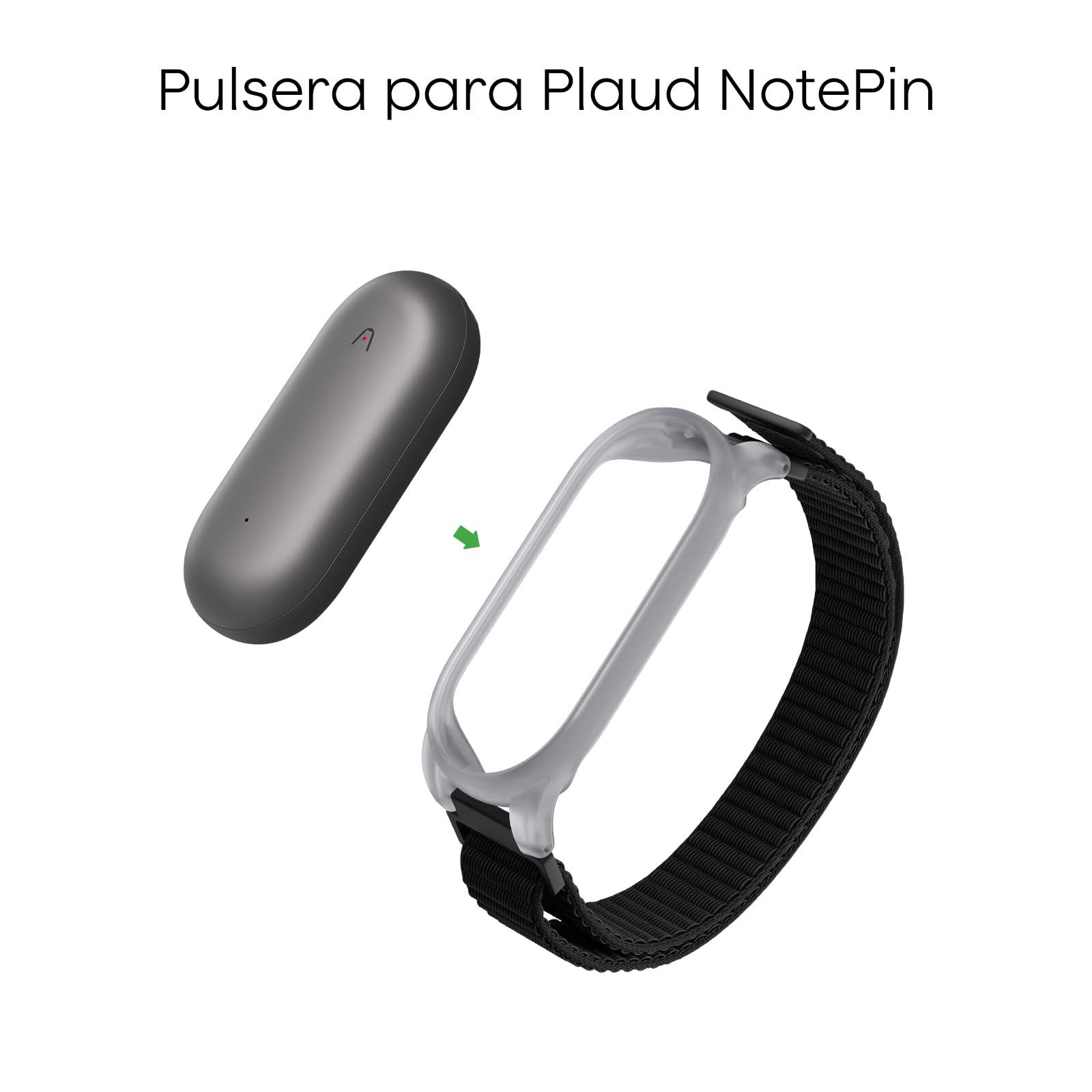 Plaud NotePin - Pulsera Ajustable de Nailon Transpirable con Cierre Adhesivo, para Muñeca 18.5-23.5 cm, Accesorio para Grabadora de Voz IA NotePin