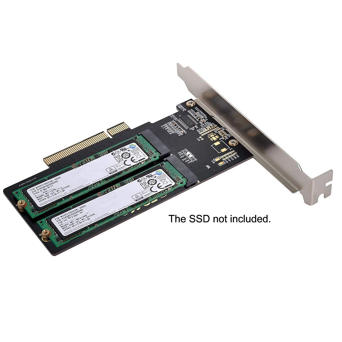 chenyang Adaptador M.2 a PCIe 3.0 X16, 4 puertos NVME/AHCI SSD a PCI Express adaptador de tarjeta de expansión con soporte de ranura de 12 cm