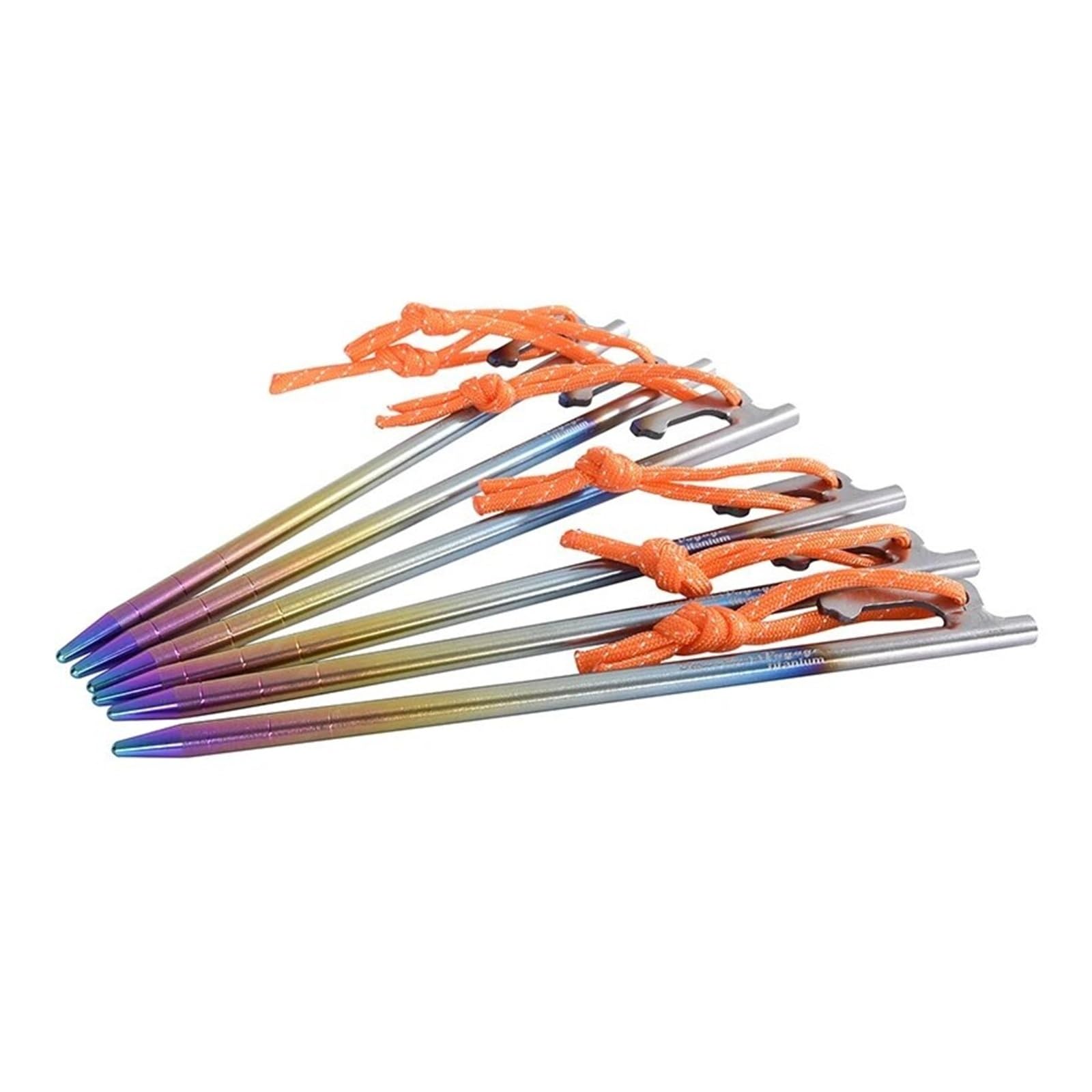 Piquets de Tente de Camping Robustes en Alliage de Titane, 6 pièces, piquets for Voyage en Plein air, randonnée, Jardinage | 35cm 6PCs