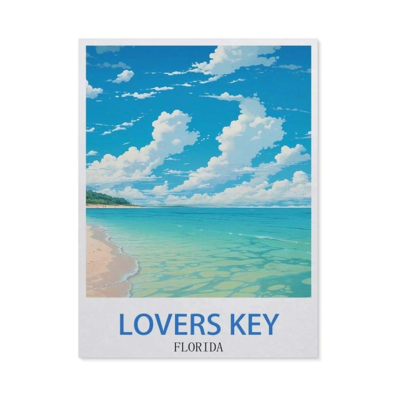BEAYODKP DIY Diamond Art Kits，Lovers Key Beach Florida（30x40cm）