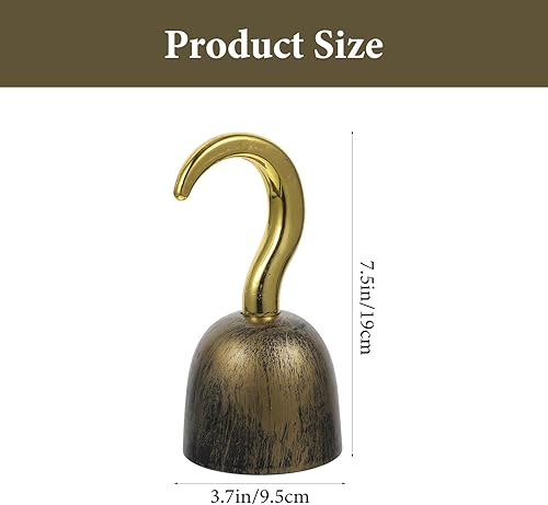 Miniatura 2 de Yardwe Disfraces de gancho de pirata dorado para maquillaje, disfraces de Halloween, accesorios de fiesta de piratas, ganchos de disfraz de piratas,