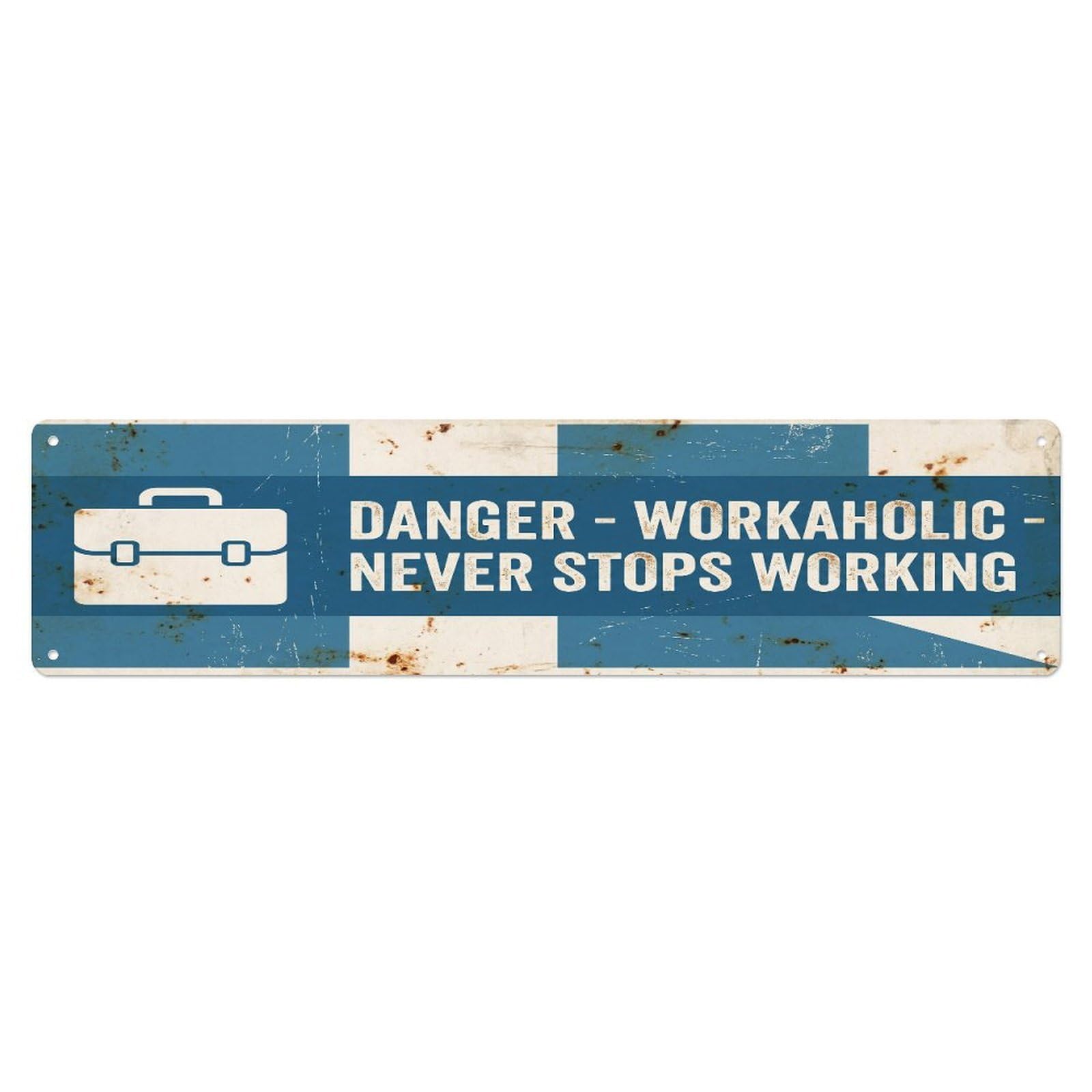 Fqcyn Style Metal Tin Sign Vintage Funny Danger Workaholic Warning