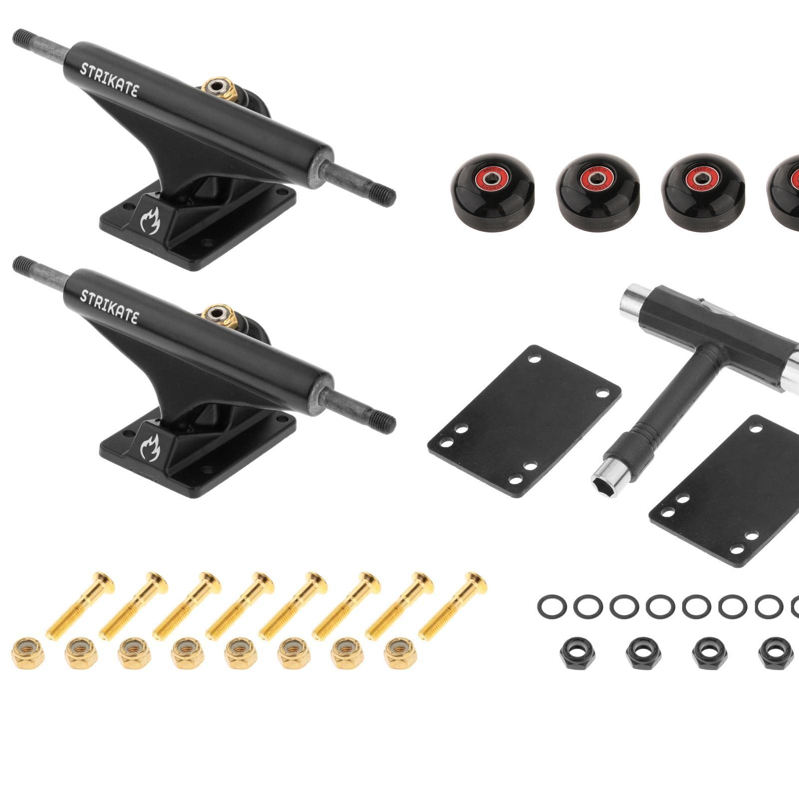 1 Ensemble Skateboard Trucks Accessoires Roues Roulements Outils Alliage Polyvalence Réglable pour Skateurs Amateur et Professionnel