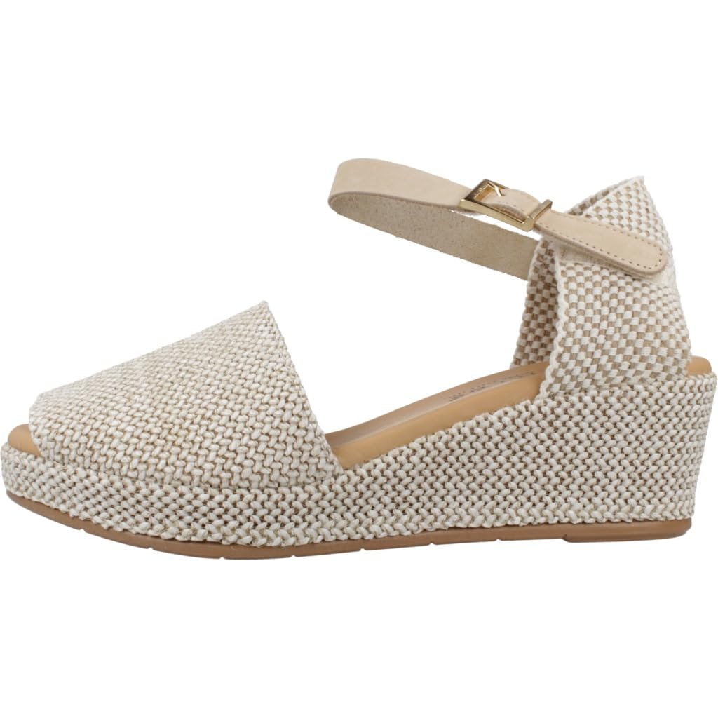 Pitillos - Sandalias de Mujer Pitillos 11260 | Cuña Media con Diseño Trenzado | Color Natural - Textil