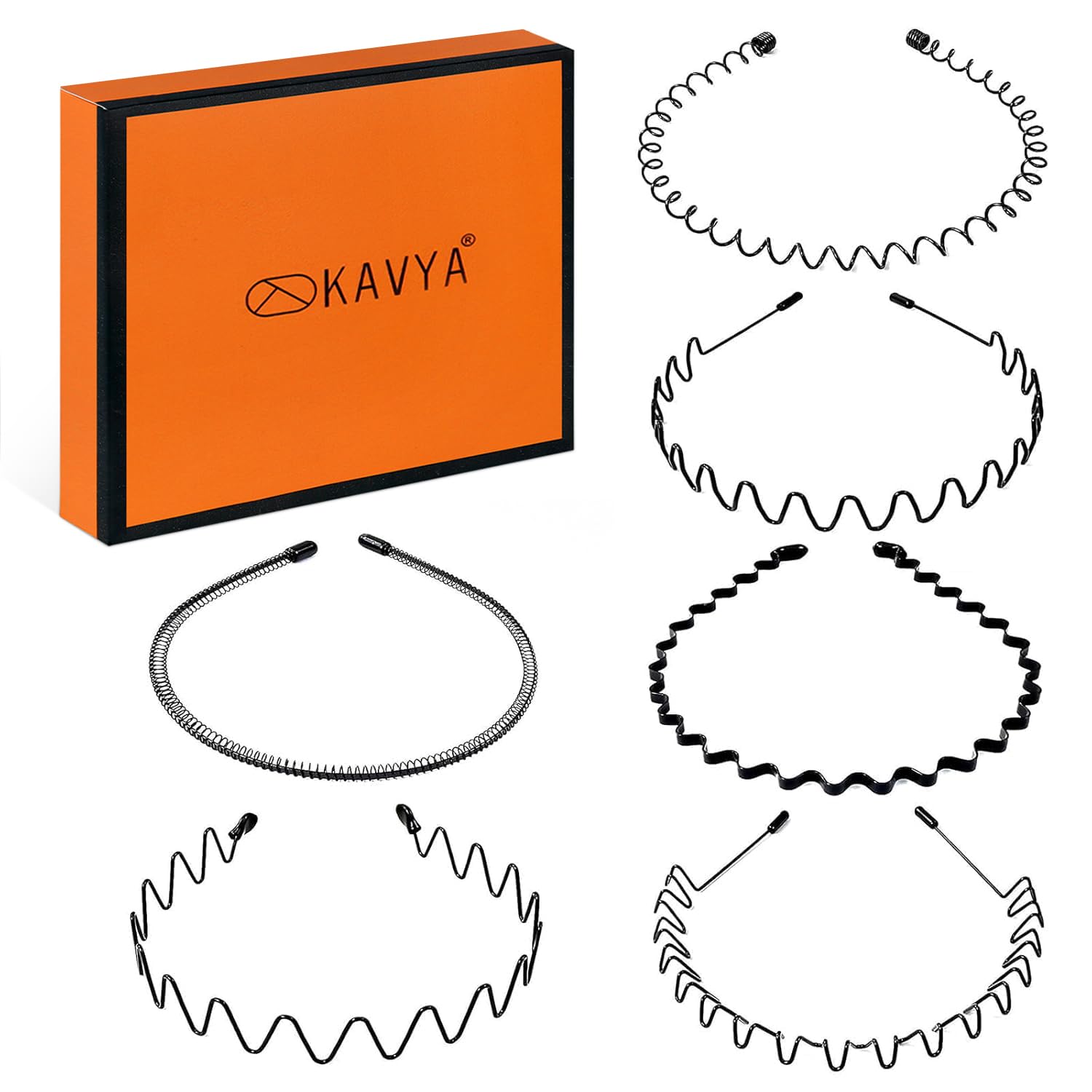 3 Pezzi Unisex Cerchietto Per Capelli Metallo Fascia Nera Fascia Per Capelli Wave Da Uomo E Donna Antiscivolo Copricapo Alla Moda Sportivo Piccola Molla