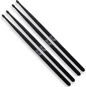 Kit Batera 2 Pares Baquetas Fibra Torelli TQ 020 Preta