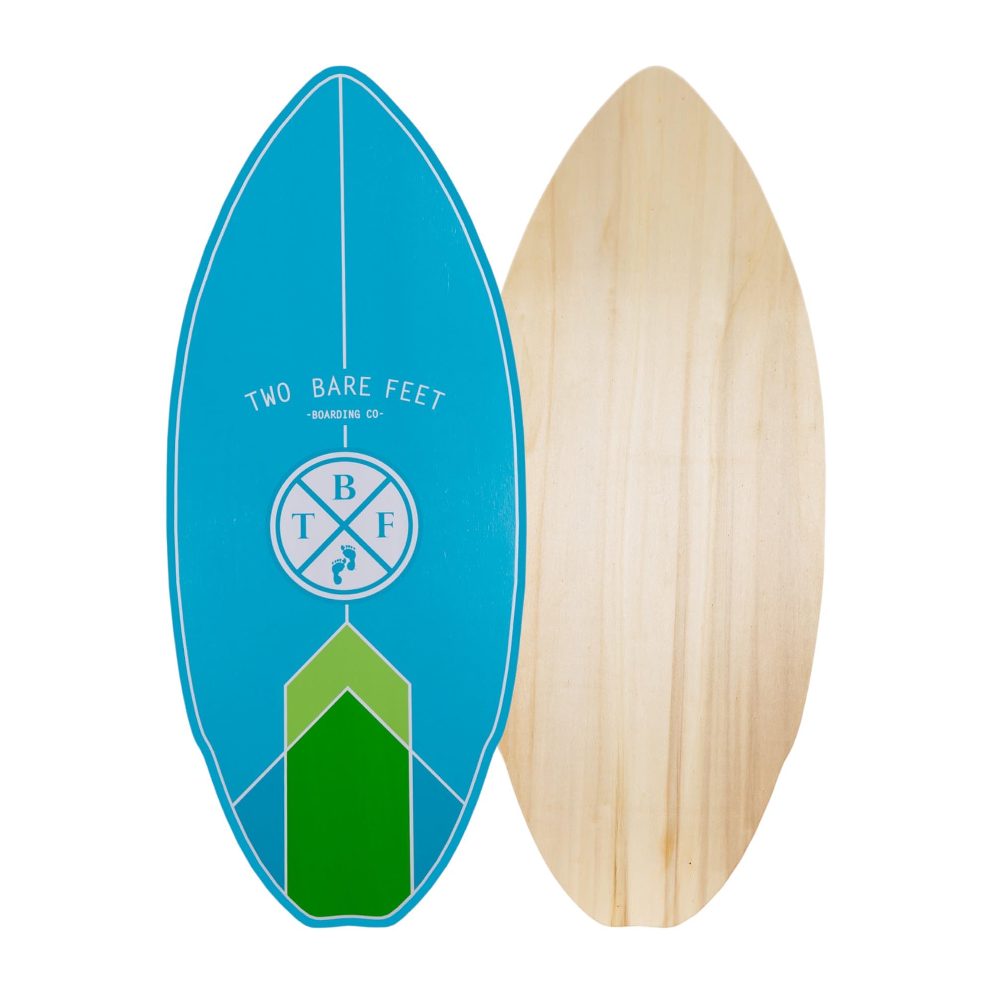Two Bare Feet 41" Skimboard Suitable for Beginners, 7 Ply wooden construction with nose pre curve, Pin tail, Suitable for Adults and Kids (Retro Rocket)