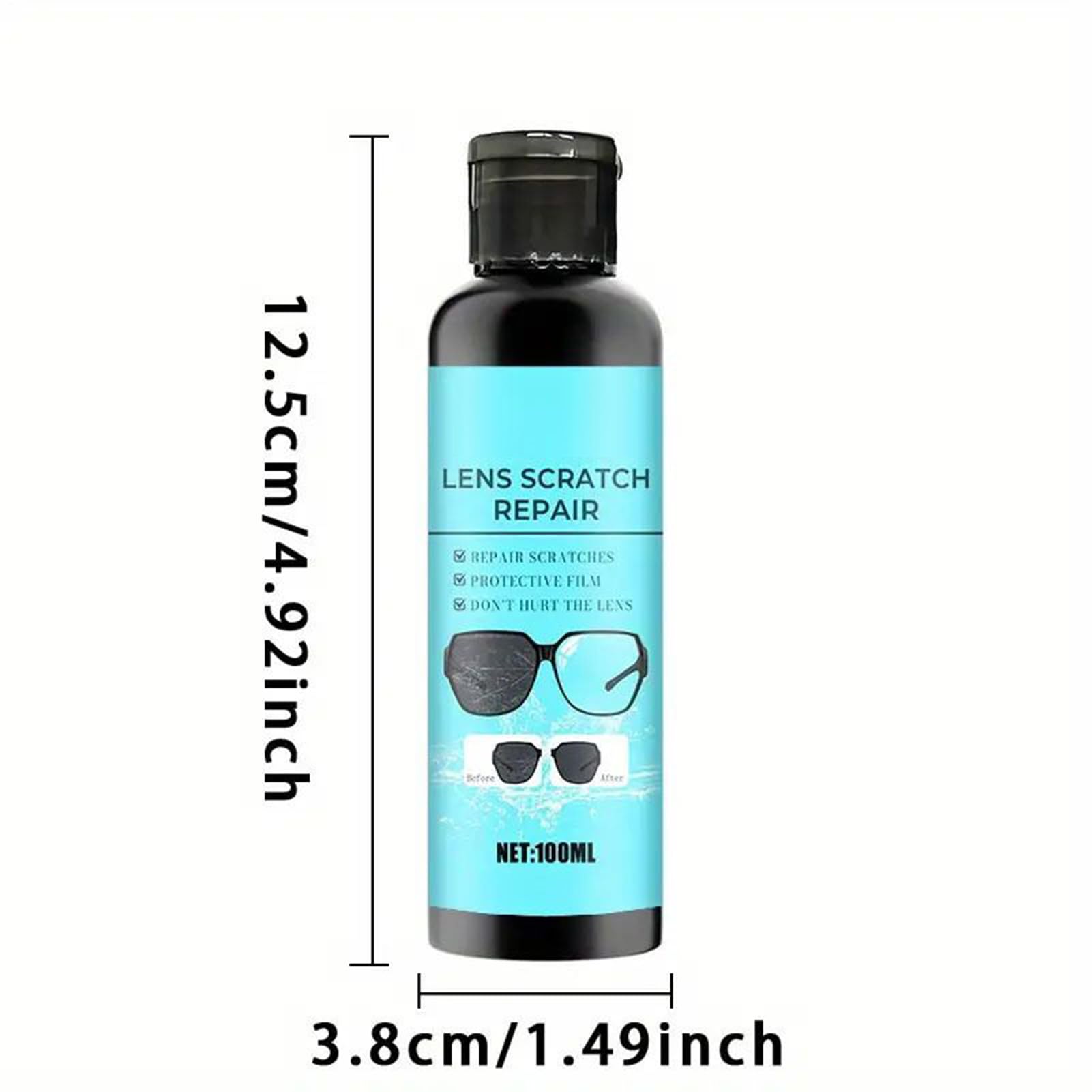Płyn Do Usuwania Rys Na Okularach 100ml Płyn Do Naprawy Rys Na Okularach | Preparat dla Młodzieży Chłopców Dziewcząt Mężczyzn Kobiet Przyjaciół Rodziny
