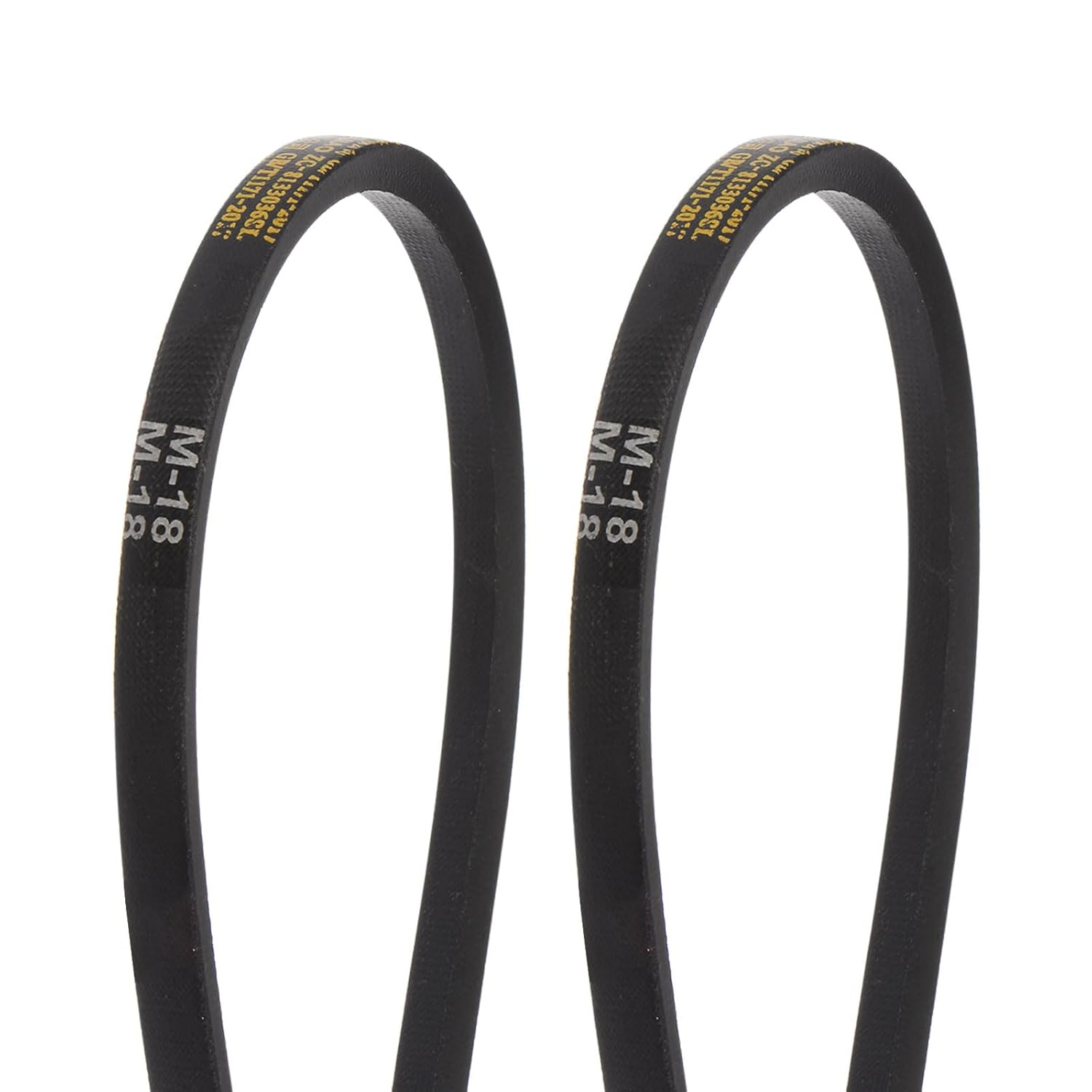 HARFINGTON 2-Pack M-18 Rubber V-Belts, 18" Pitch Girth 10mm Width 5.5mm Height, JIS Standard Drive Belts for Machinery Mowers & Woodworking Tools