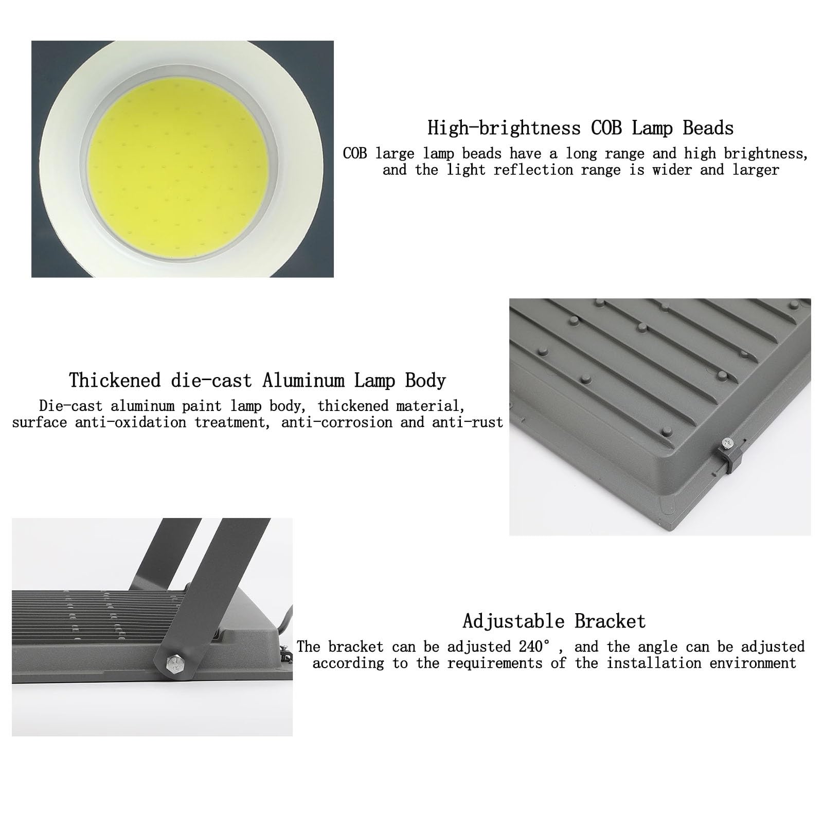 Luces Led Exterior - Foco De Luz LED, Reflector LED De 220 V, Foco Exterior IP66 Resistente Al Agua Y Muy Brillante Para Patio De Fábrica, Reflector De Fábrica Para Iluminación De Taller(600W)