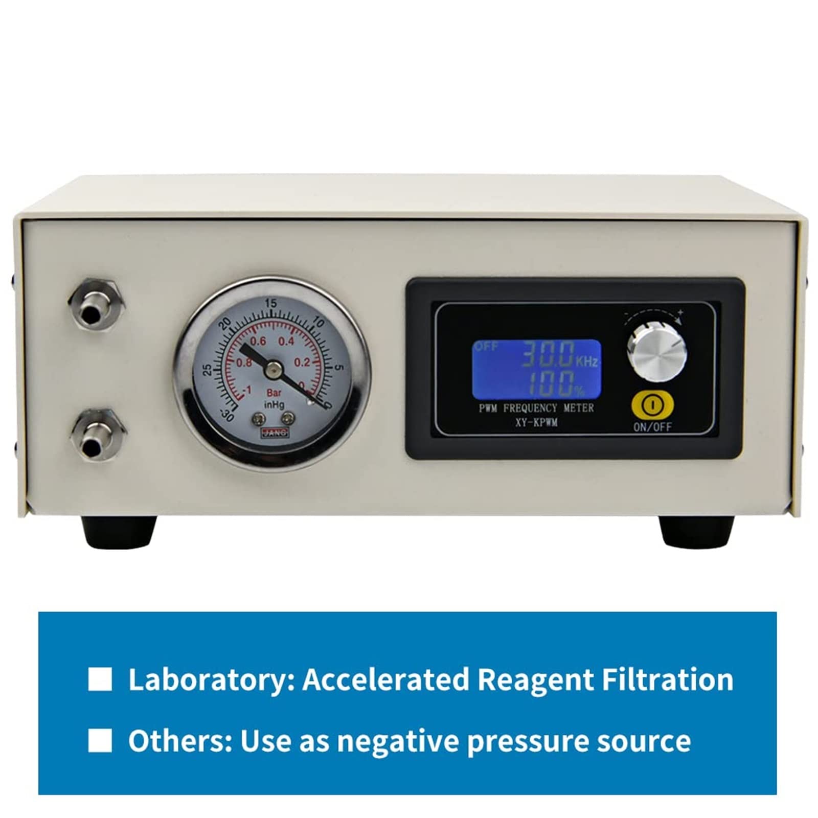 Bomba de vacío de diafragma sin aceite de flujo de aire de 24V 10L/min, Motor sin escobillas ajustable pequeño de laboratorio de presión negativa Amplia Resistencia QuíMica(2)