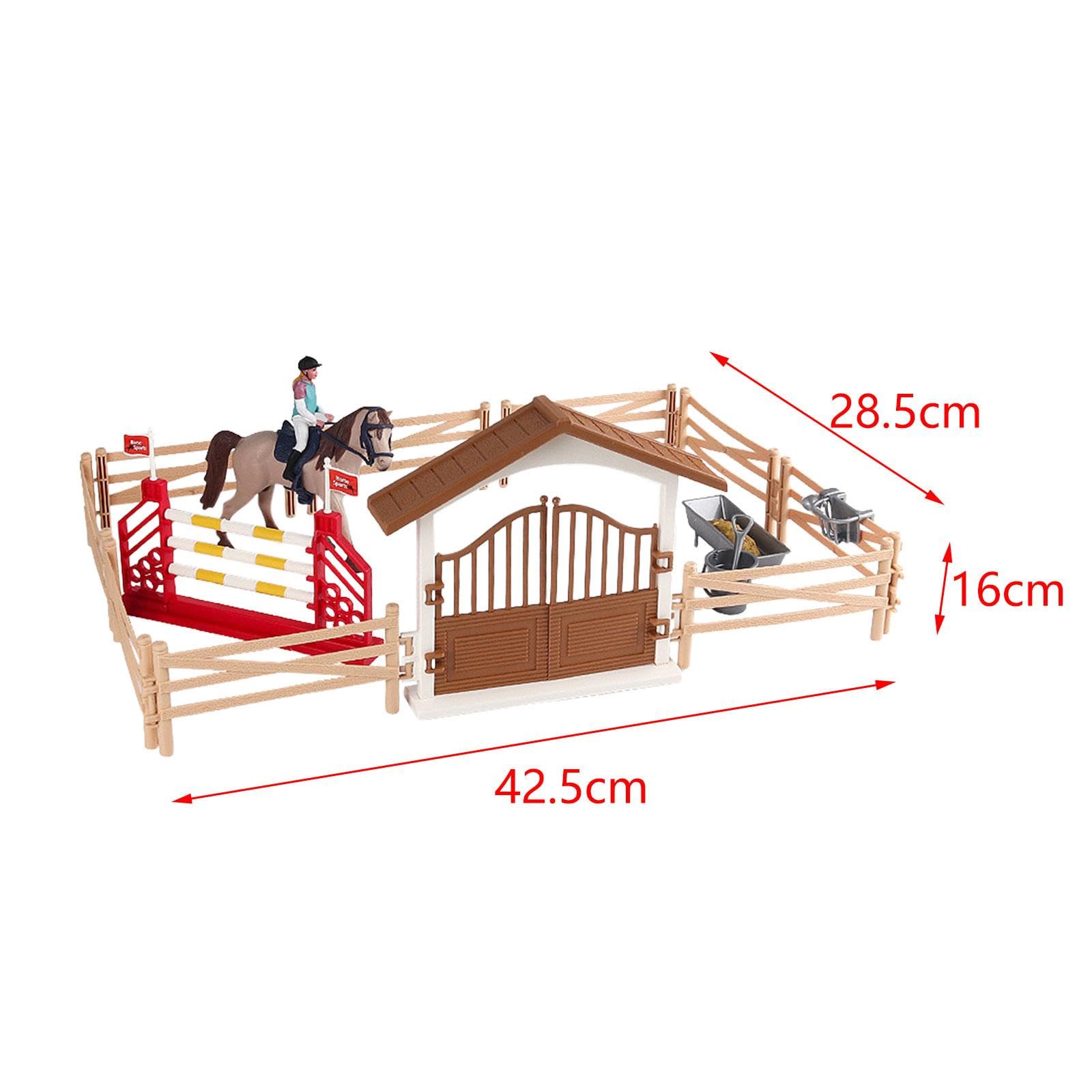 Set de Juego de Caballos con Figura de, Juguete de, Club de Equitación para Juegos de Figura de, Juguete de Caballos Par, Mujer Jinete