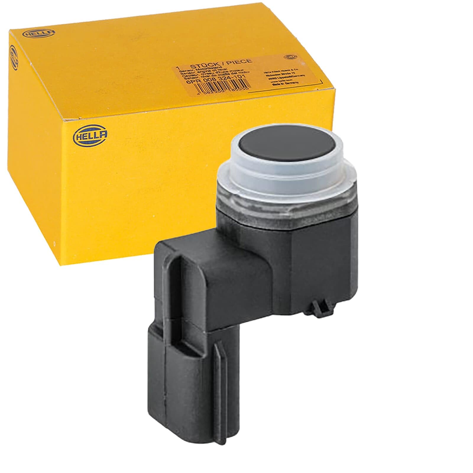 HELLA 6PX 358 141-751 Sensore, Assistenza parcheggio, 3a... poli, infilato, verniciabile, con anello fissaggio | Compatibile con: NISSAN QASHQAI II SUV, RENAULT CAPTUR II, CLIO IV, CLIO IV Kasten/Schrägheck, CLIO V, ESPACE IV, FLUENCE