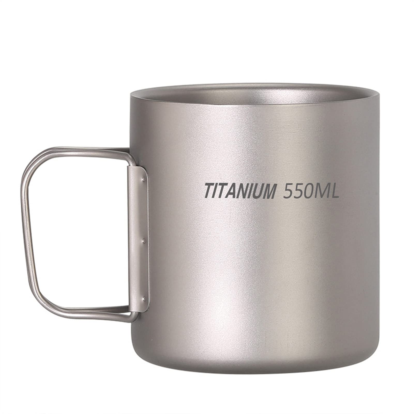 220ml/330ml/450ml/550ml Doppelwandige Wassertasse Kaffee Tee Becher für Home Office Outdoor Camping Wandern Rucksack Picknick,Kaffeetasse aus Titan
