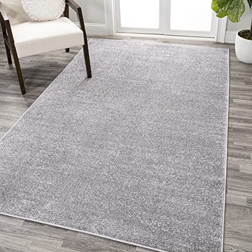 JONATHAN Y SEU100A-5 Haze Solid Low-Pile Indoor Area-Rug Casual Contemporary Solid Traditional Easy-Cleaning Bedroom Kitchen Living Room Non Shedding, 5 ft x 8 ft, Grey