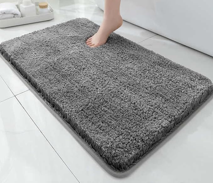 Image of Doormat for Bedroom,Bathroom,Kitchen,Living Room,Home,Entrance,Room,Foot Mats,Floor mat,Main Door,Rug Non Slip Mats,Door Mate,Floor Mat Soft Door Matt (Bathmat Grey Rug)