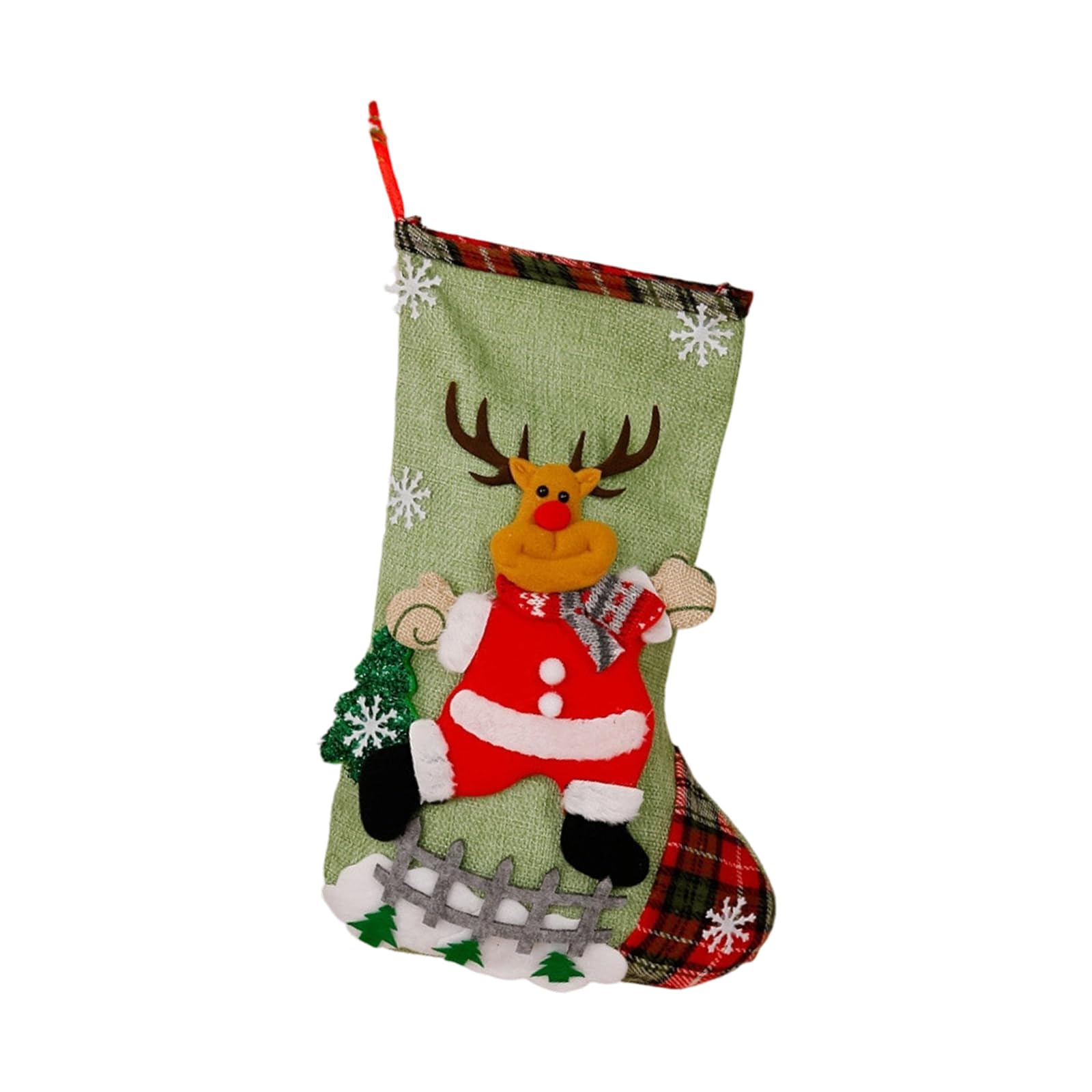 KAQNTUD Festival Christmas Stocking Gift Bag Large Capacity Durable Polyester Fabric Holiday Party Decoration for Children Family Party Colourful Santa Snowman Design